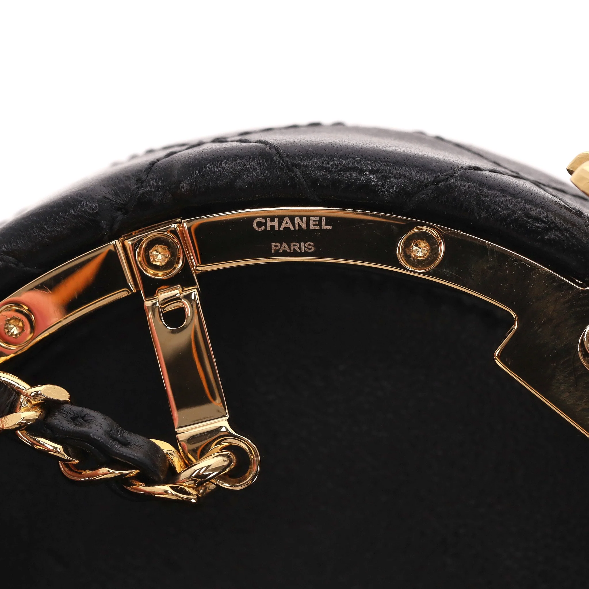 Chanel Lion Head Pearl & Leather Evening Bag - Image 11