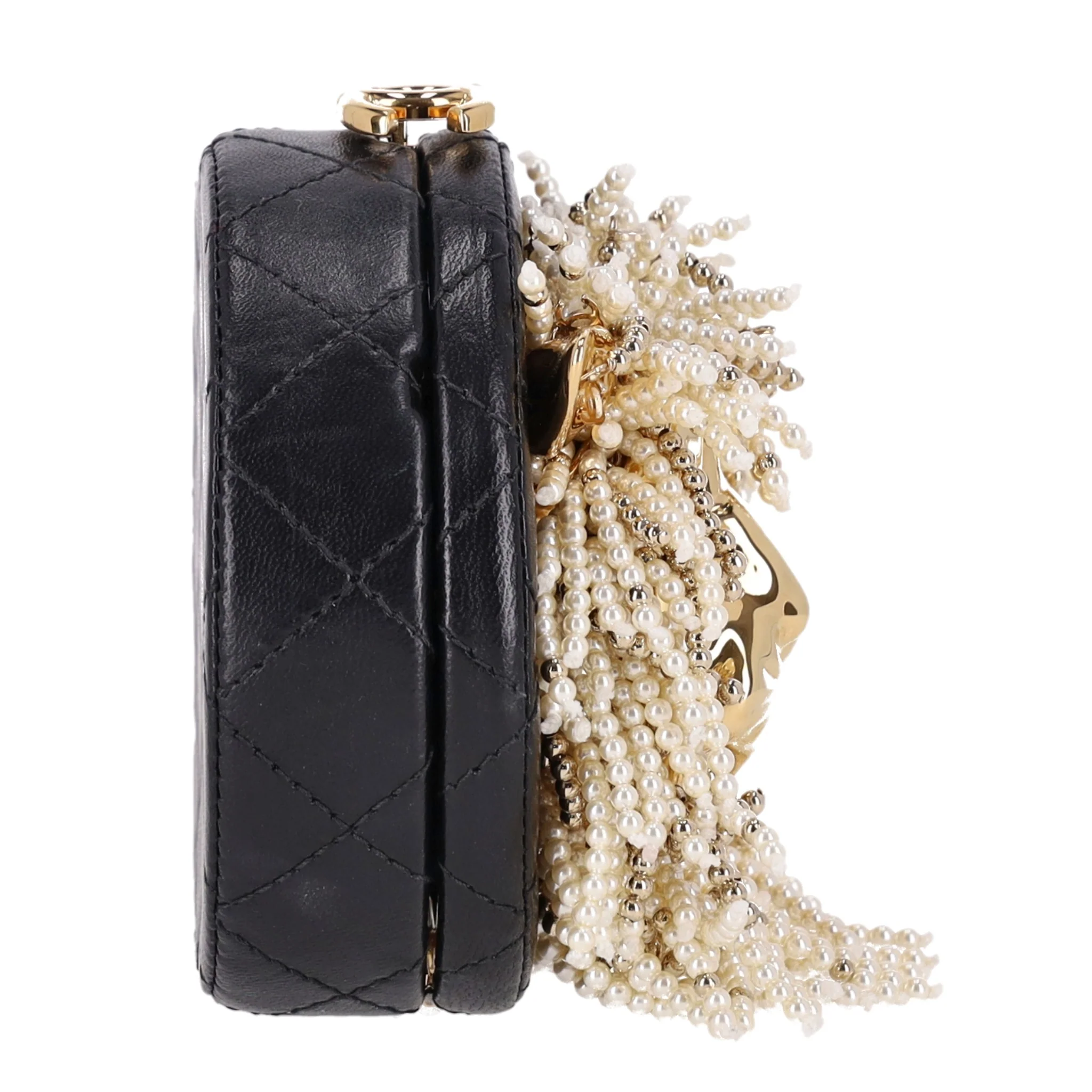 Chanel Lion Head Pearl & Leather Evening Bag - Image 3