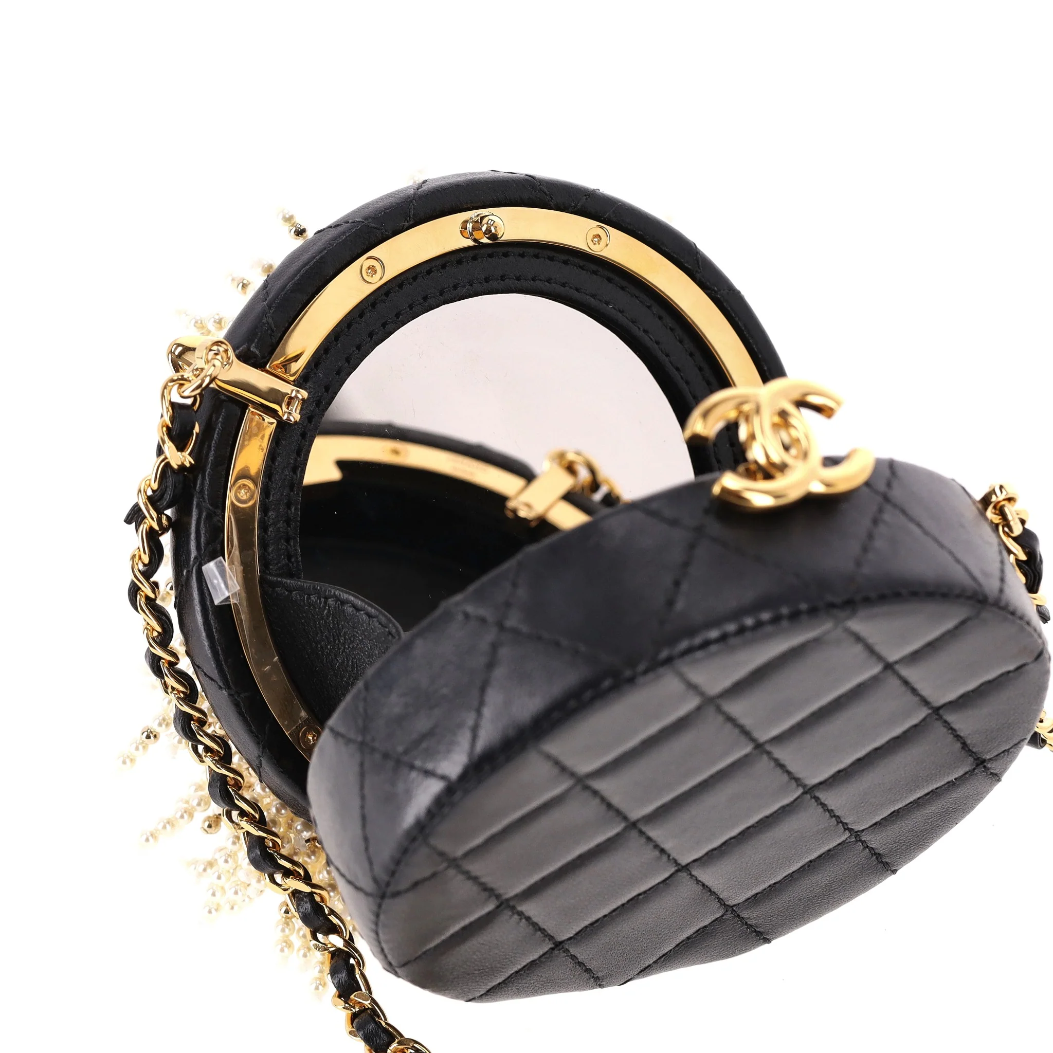 Chanel Lion Head Pearl & Leather Evening Bag - Image 7