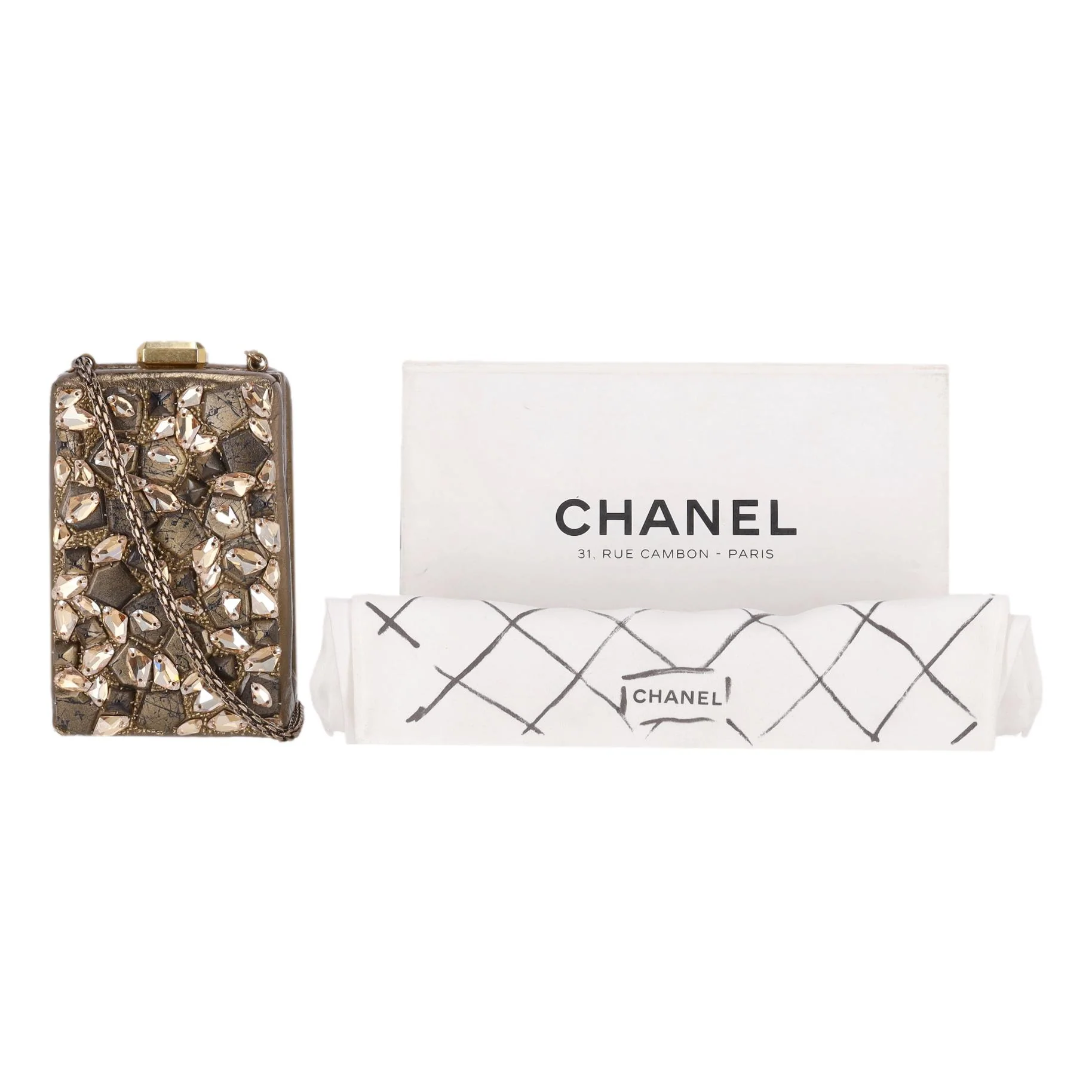 Chanel Paris Rome Collection Metiers Ltd Edition Kiss Me Lock Leather & Crystal Bag - Image 3