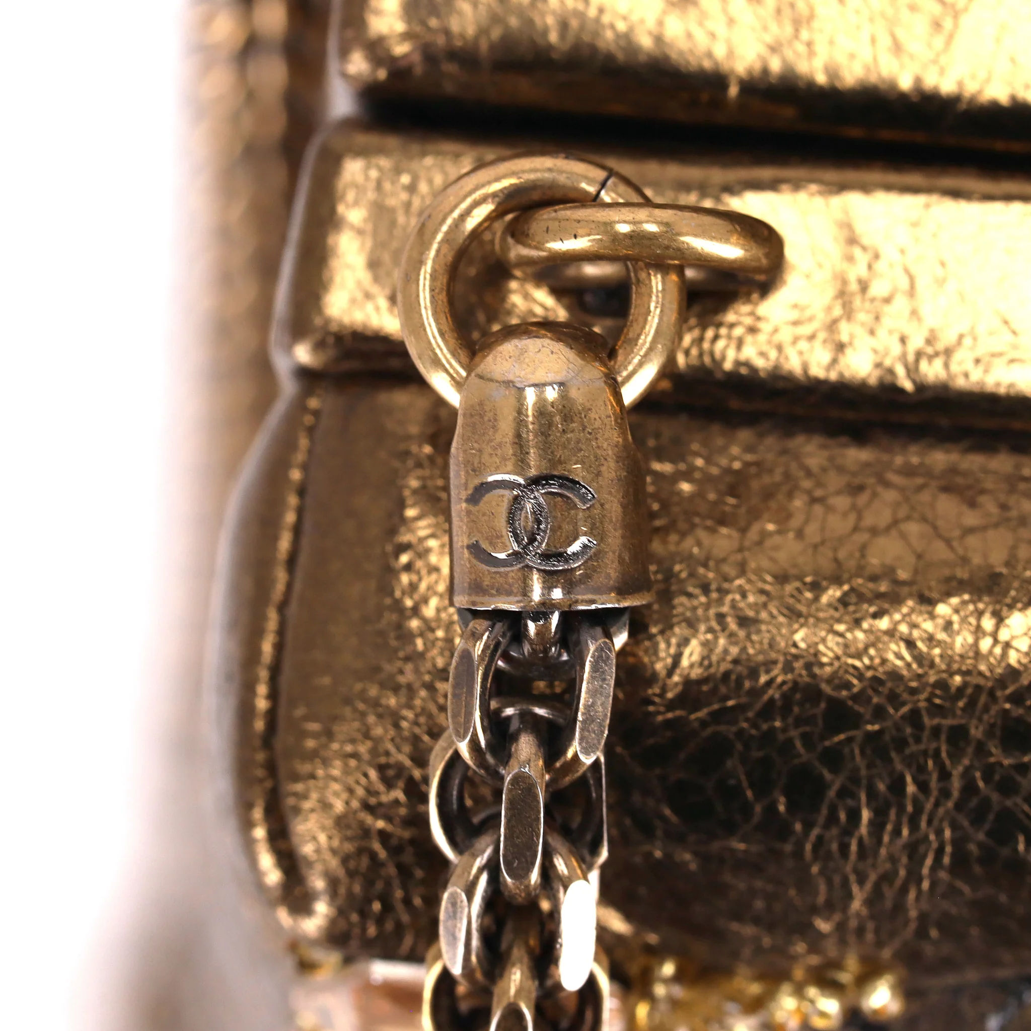 Chanel Paris Rome Collection Metiers Ltd Edition Kiss Me Lock Leather & Crystal Bag - Image 9