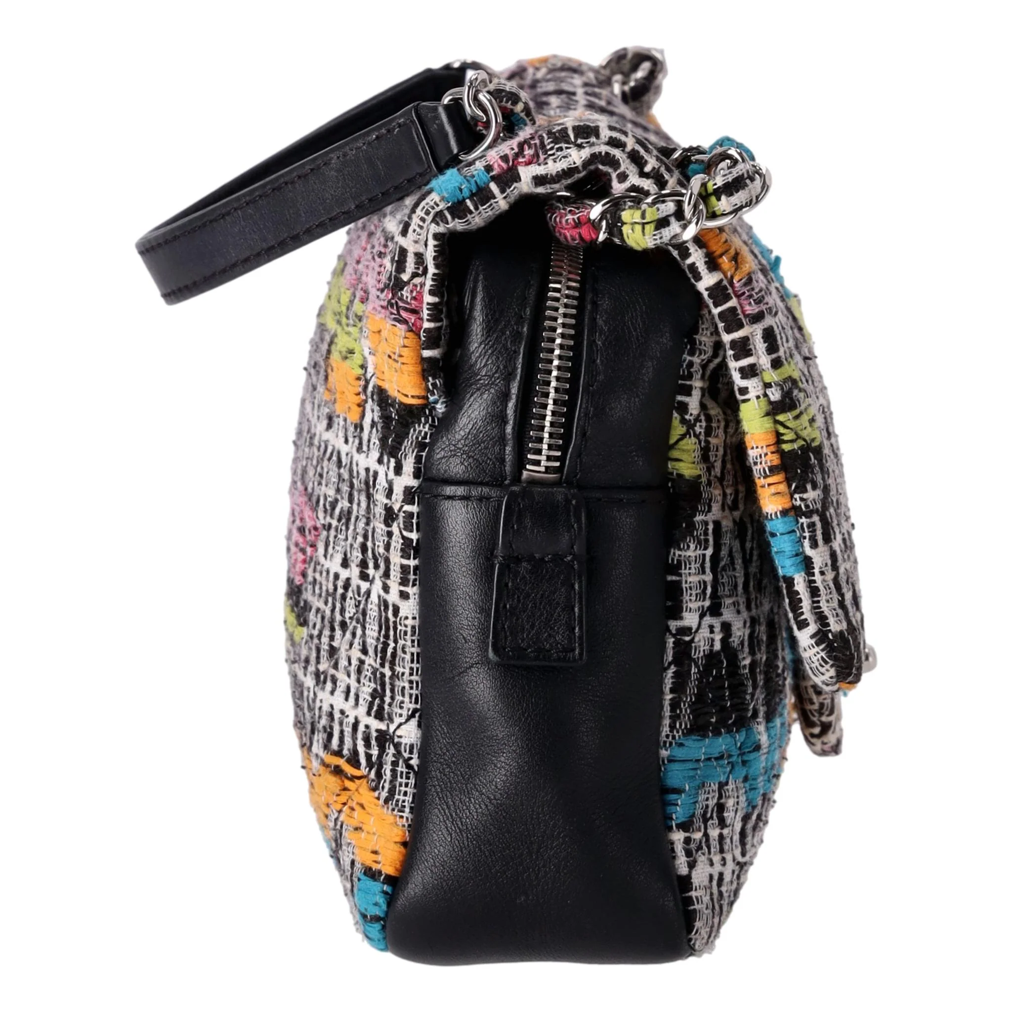 Chanel No5 & 'CC' Logo Fantasy Tweed Leather Bag - Image 3