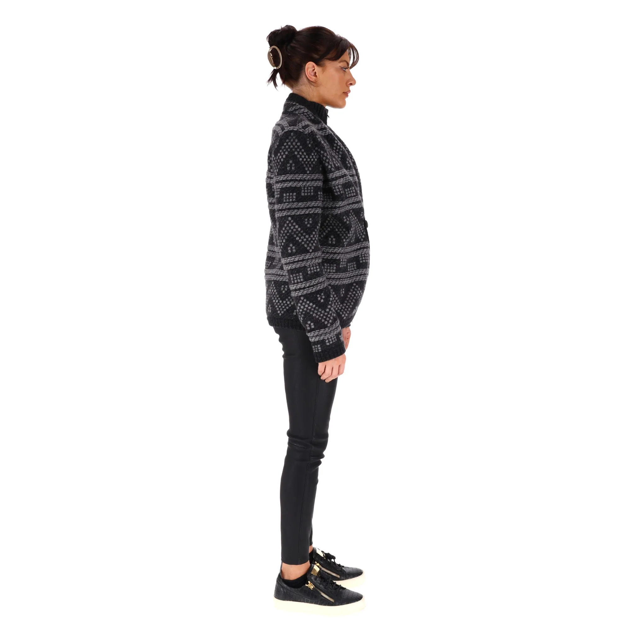 Chanel Cashmere Funnel Neck Cardigan/Jacket. Size 42FR - Image 3