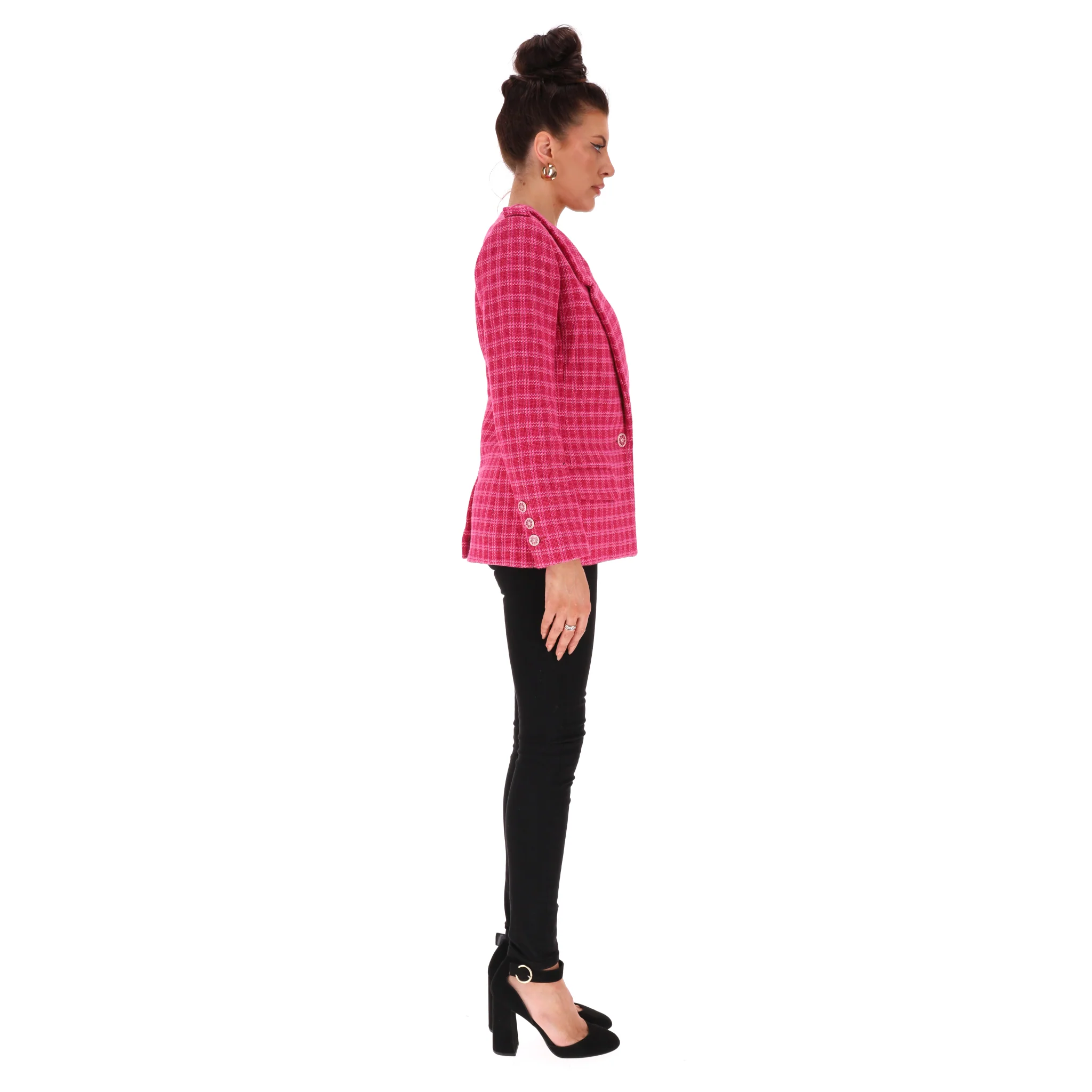 Chanel Paris Seoul Checked Cotton Tweed Jacket. Size 36FR - Image 3