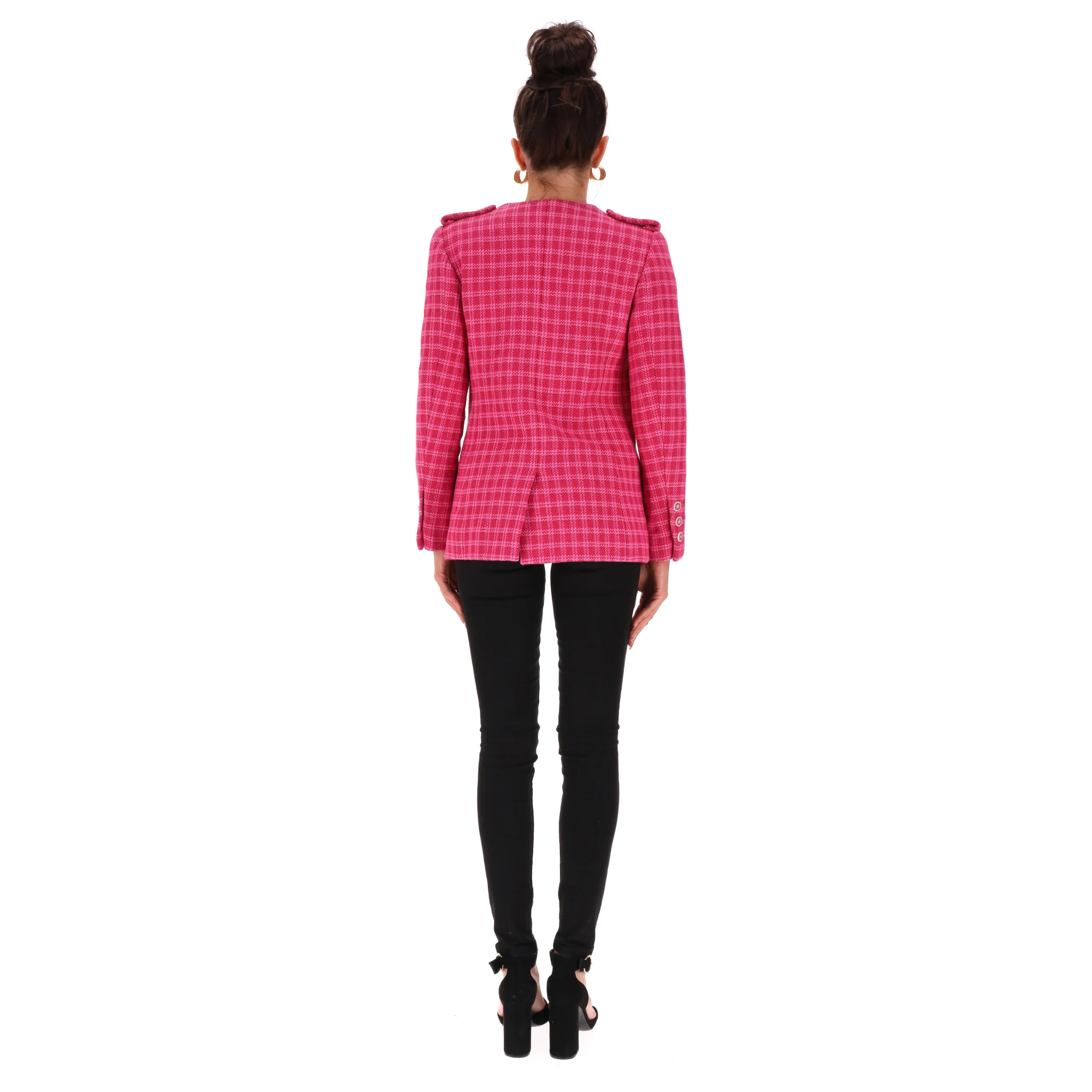 Chanel Paris Seoul Checked Cotton Tweed Jacket. Size 36FR - Image 4