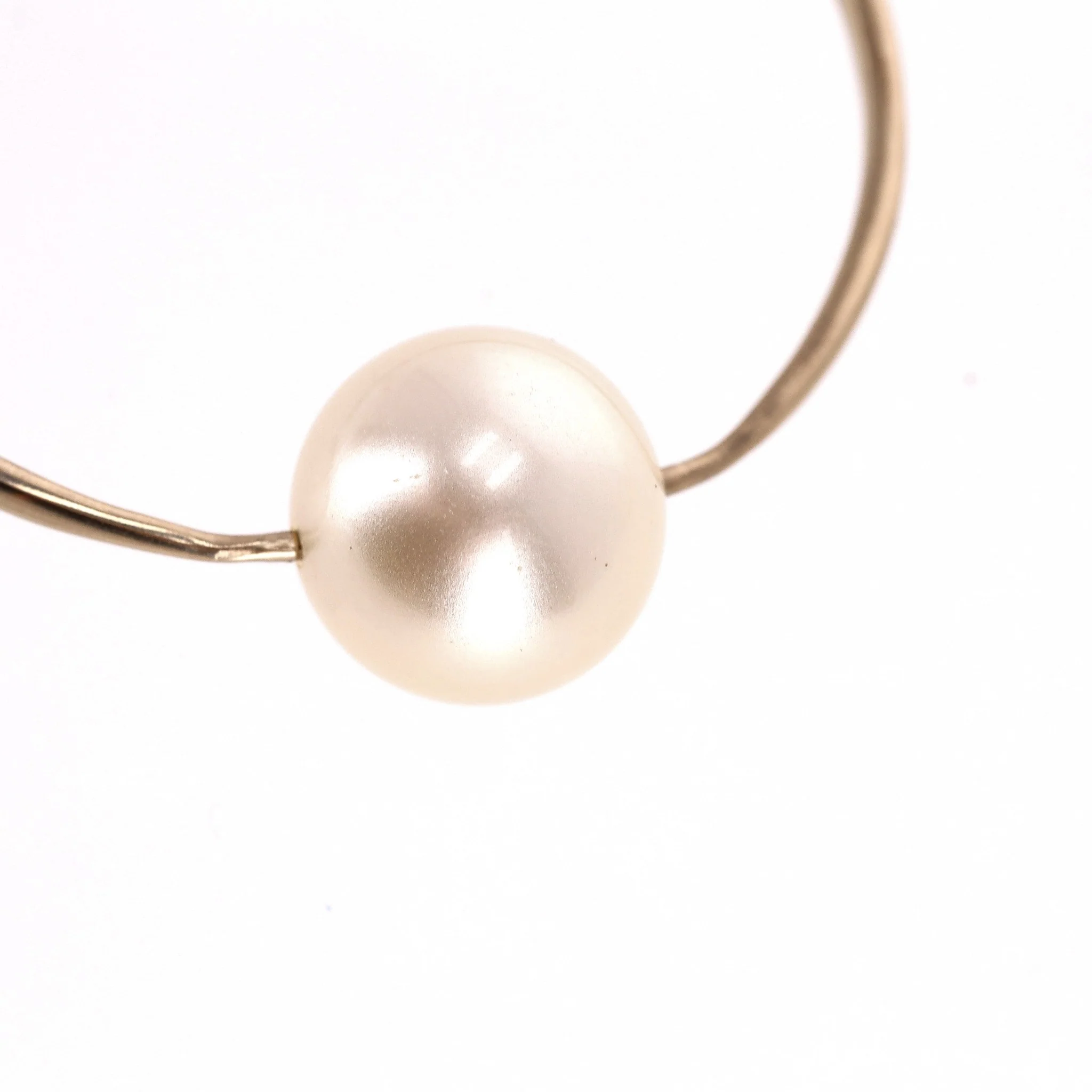Chanel Pearl Detail Oversized Hoop Earrings - Image 4