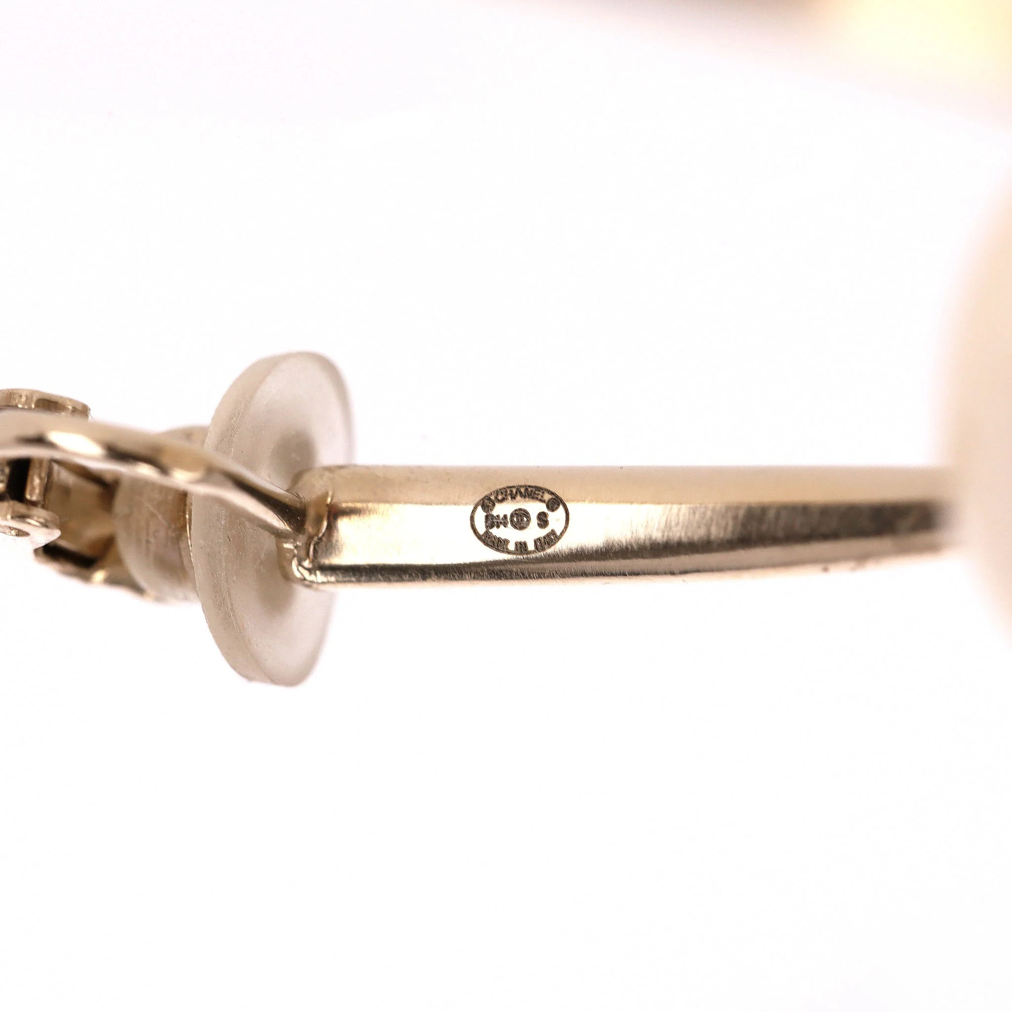 Chanel Pearl Detail Oversized Hoop Earrings - Image 7