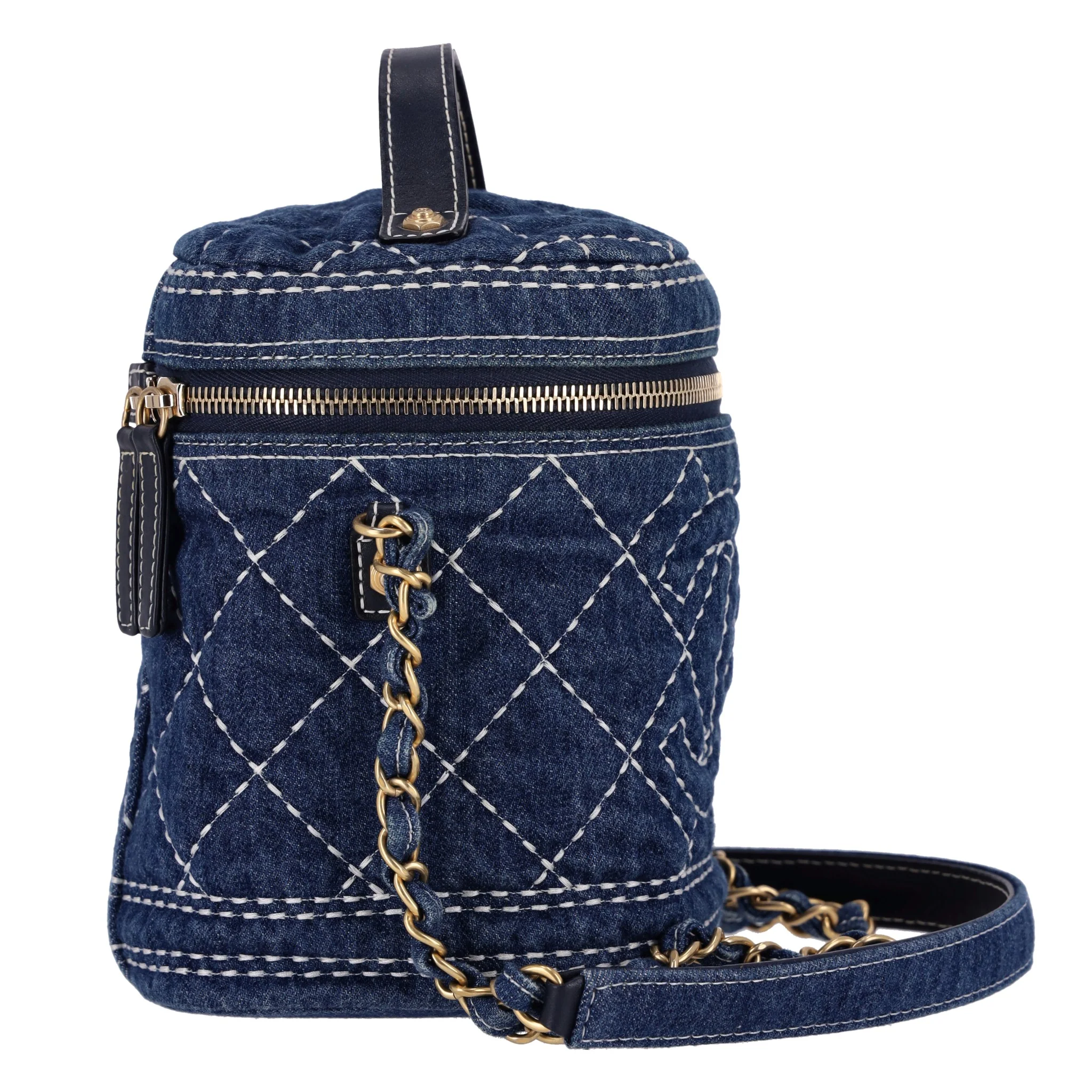 Chanel Quilted Denim Vanity Bag - Image 3