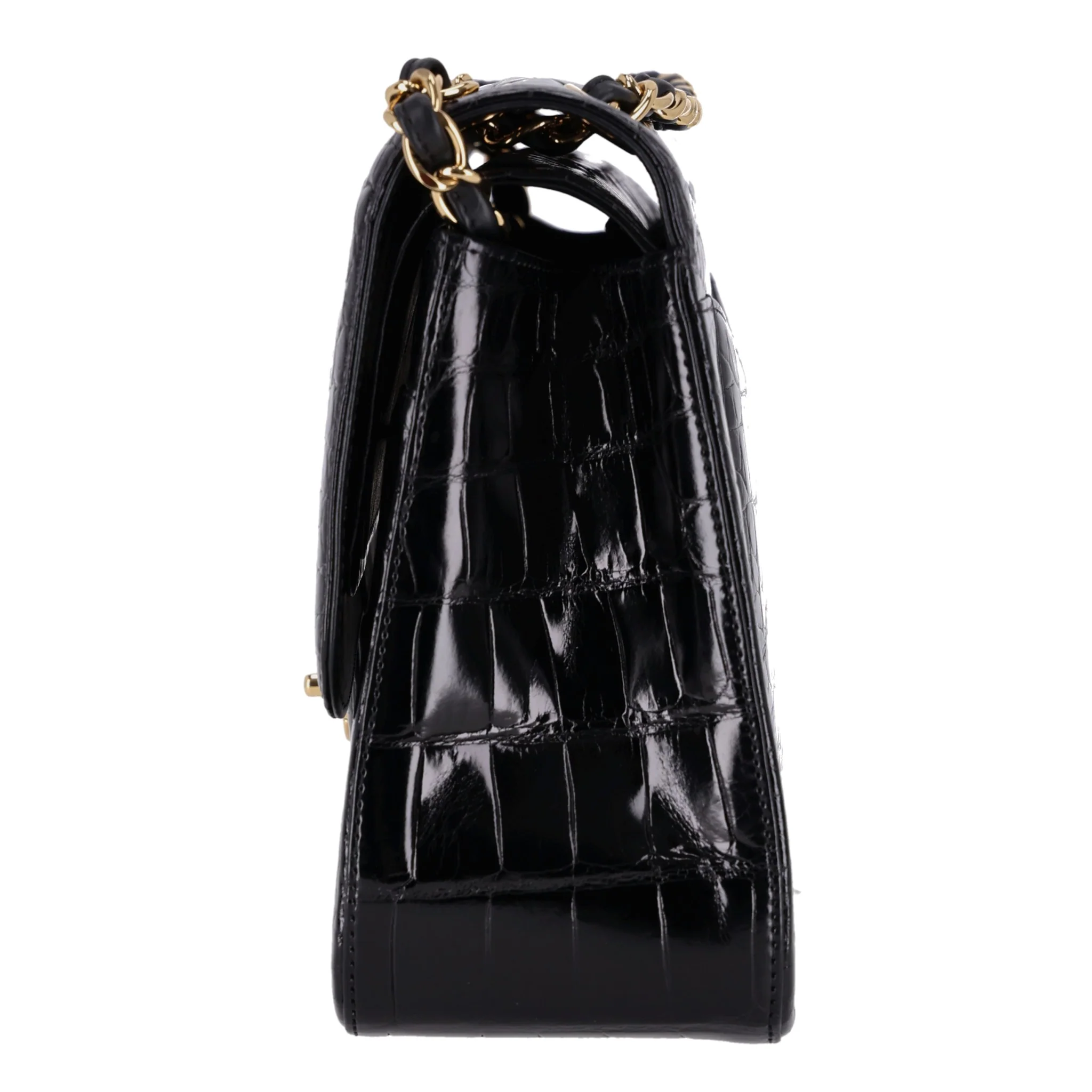 Chanel Shiny Alligator Jumbo Double Flap Bag - Image 3
