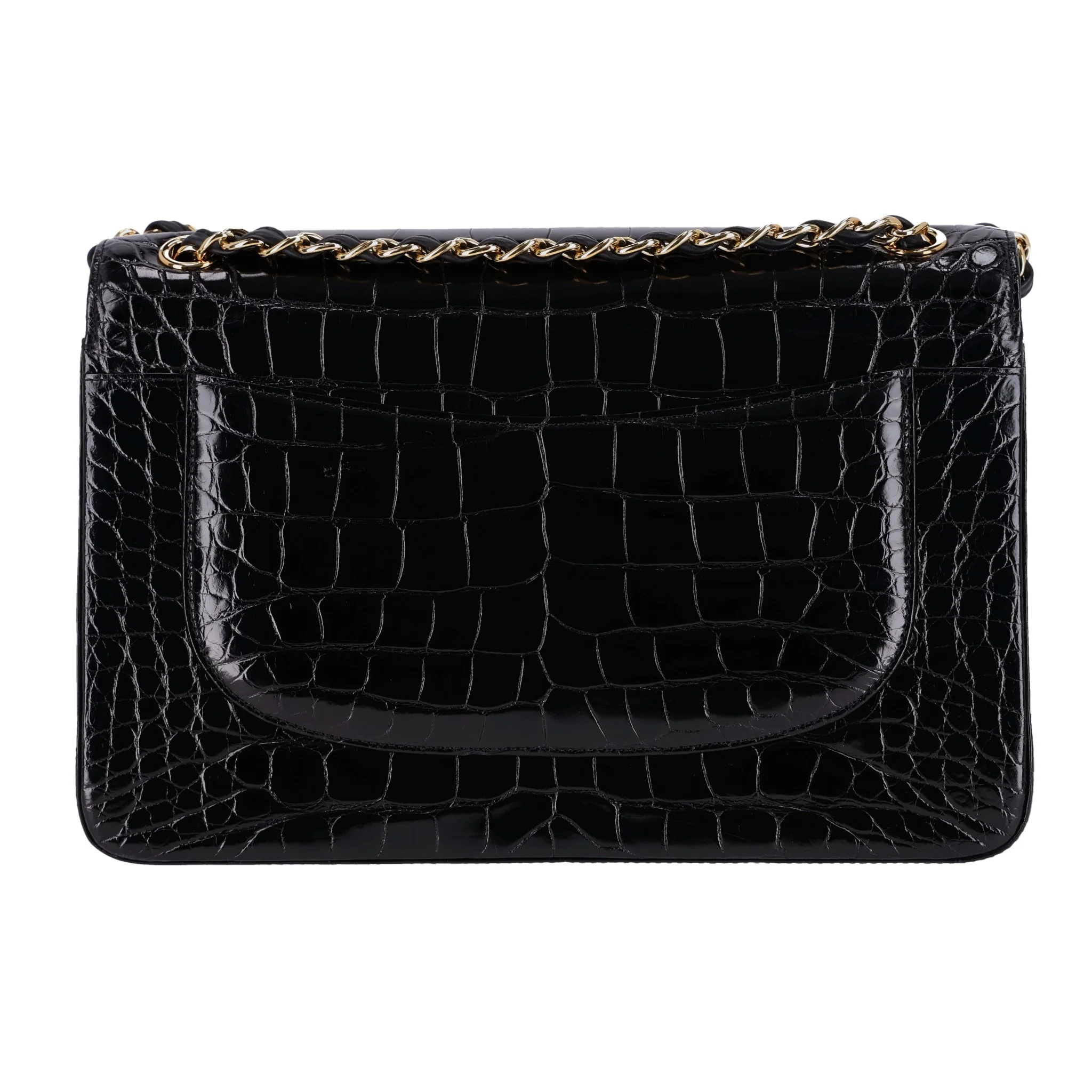 Chanel Shiny Alligator Jumbo Double Flap Bag - Image 5