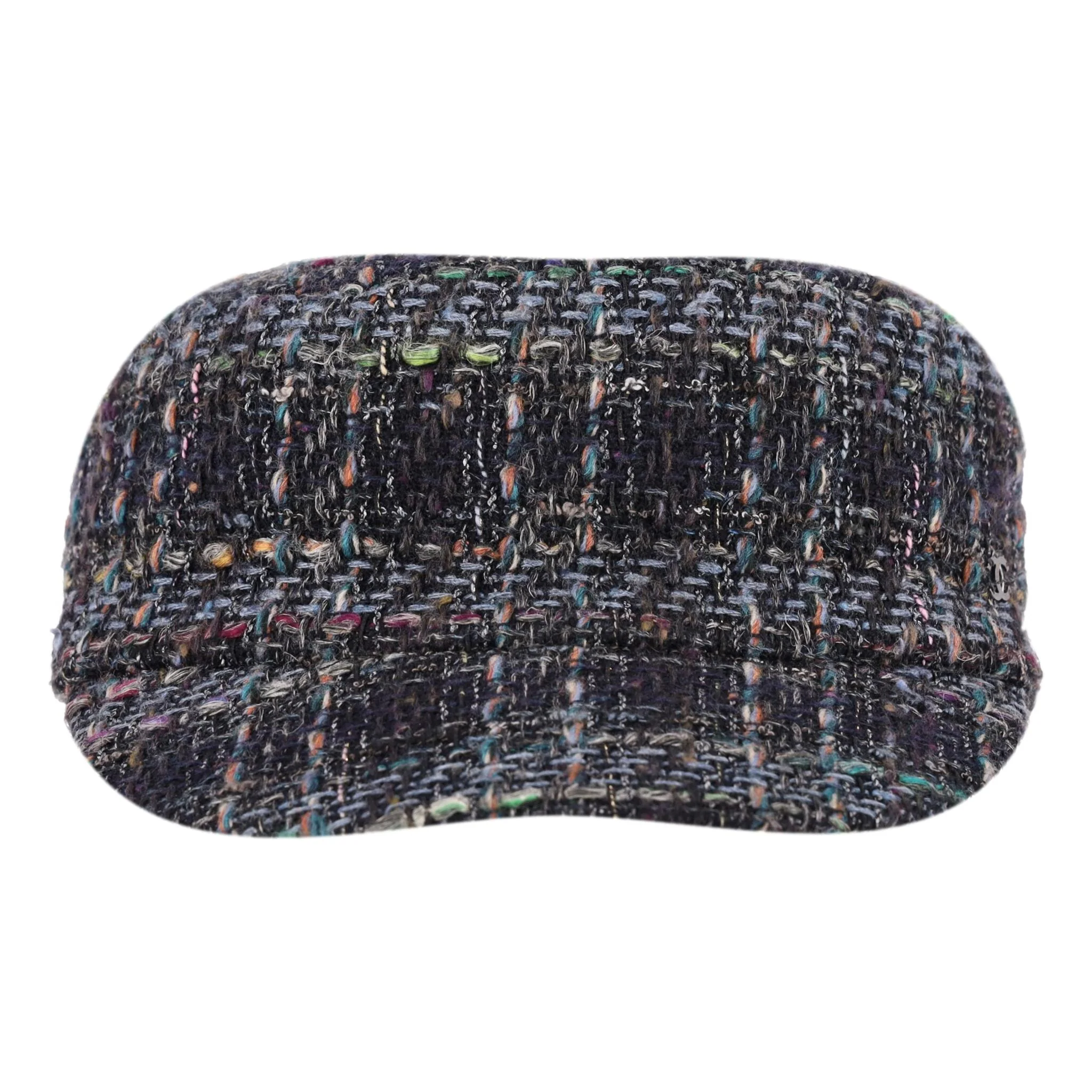 Chanel Tweed Cap With 'CC' Logo Detail - Image 2