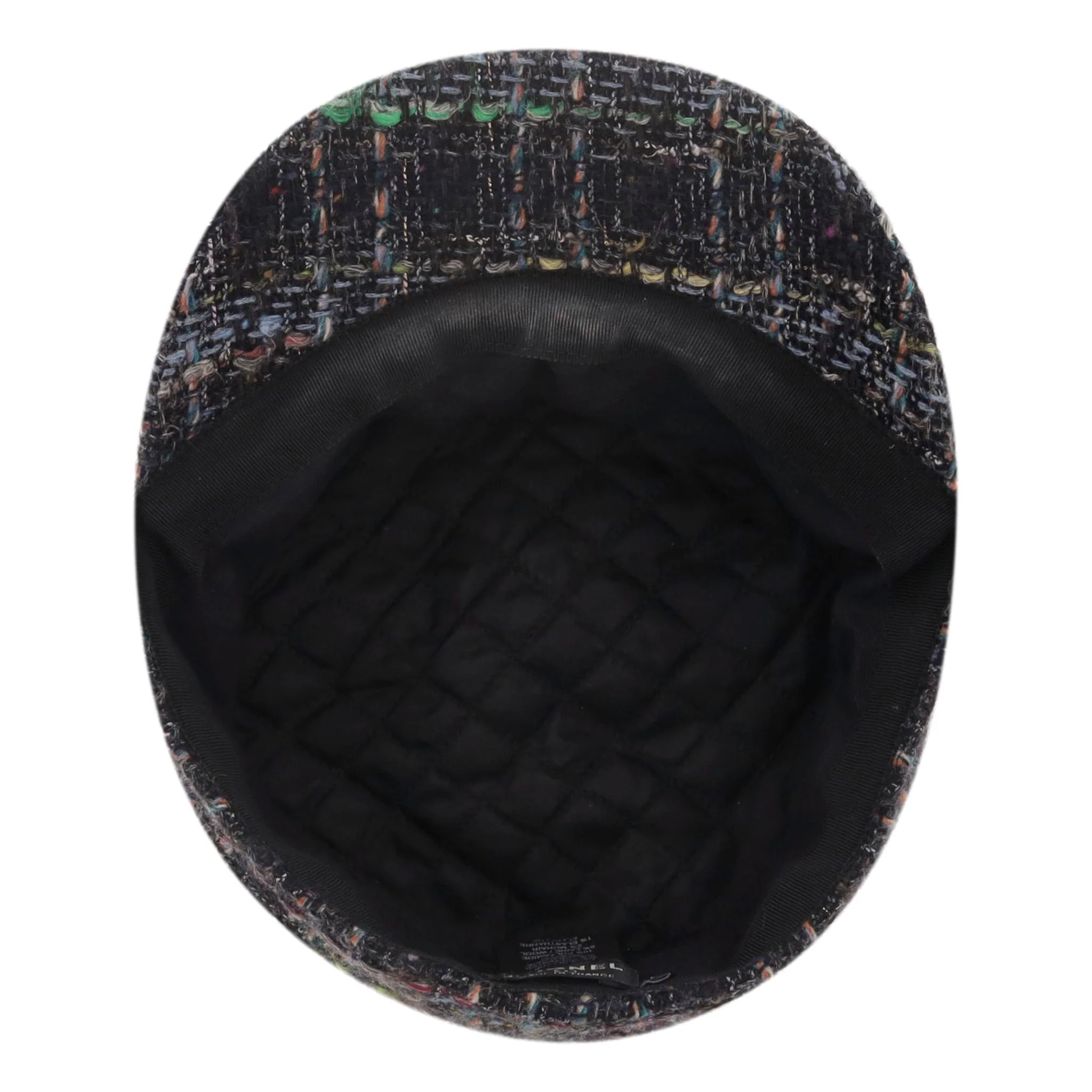 Chanel Tweed Cap With 'CC' Logo Detail - Image 6
