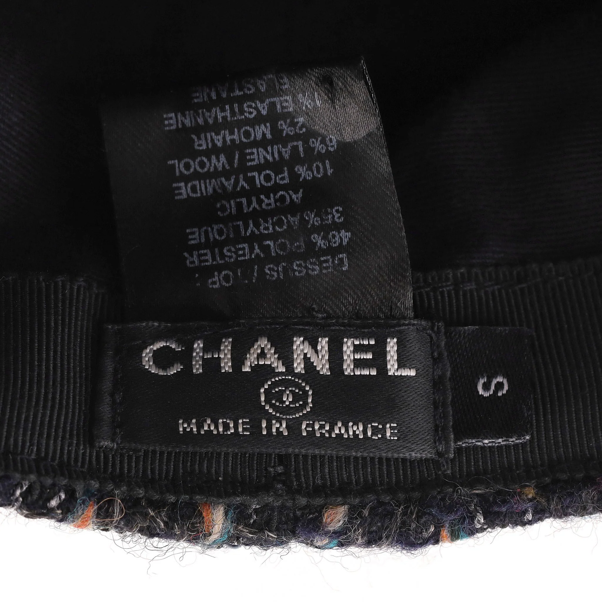 Chanel Tweed Cap With 'CC' Logo Detail - Image 7