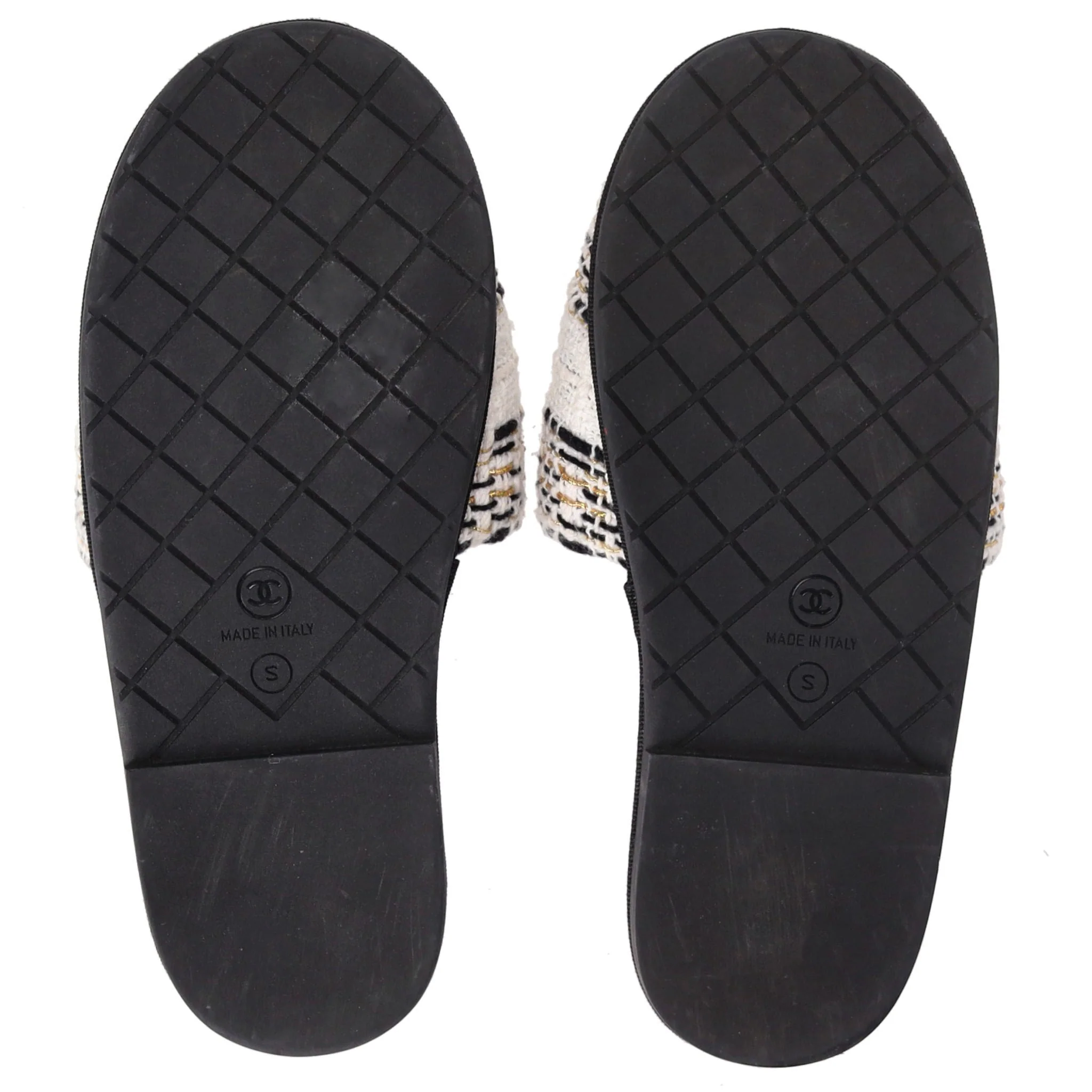 Chanel Fantasy Tweed 'CC' Logo Slippers. Size S - Image 5