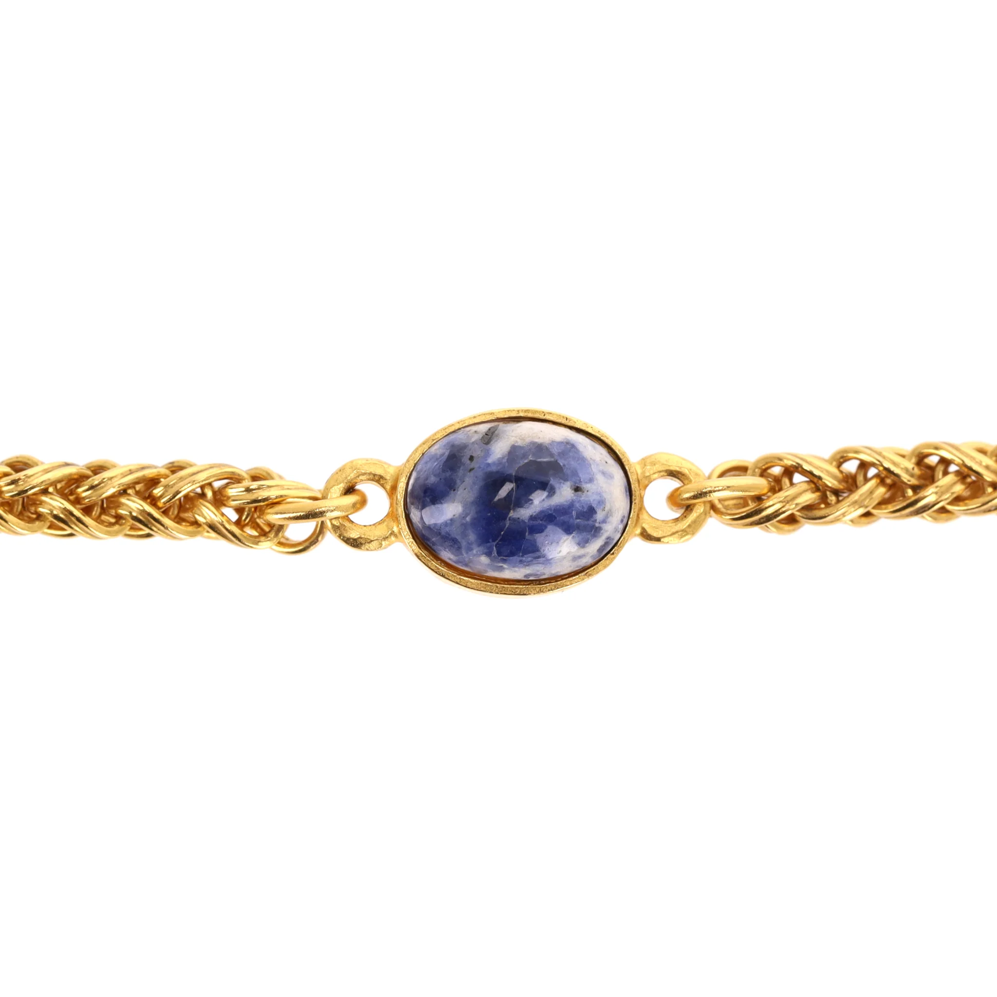 Chanel Vintage 1990's 24k Gold Plated 'CC' Logo Magnifying Glass & Lapis Lazuli Necklace - Image 5