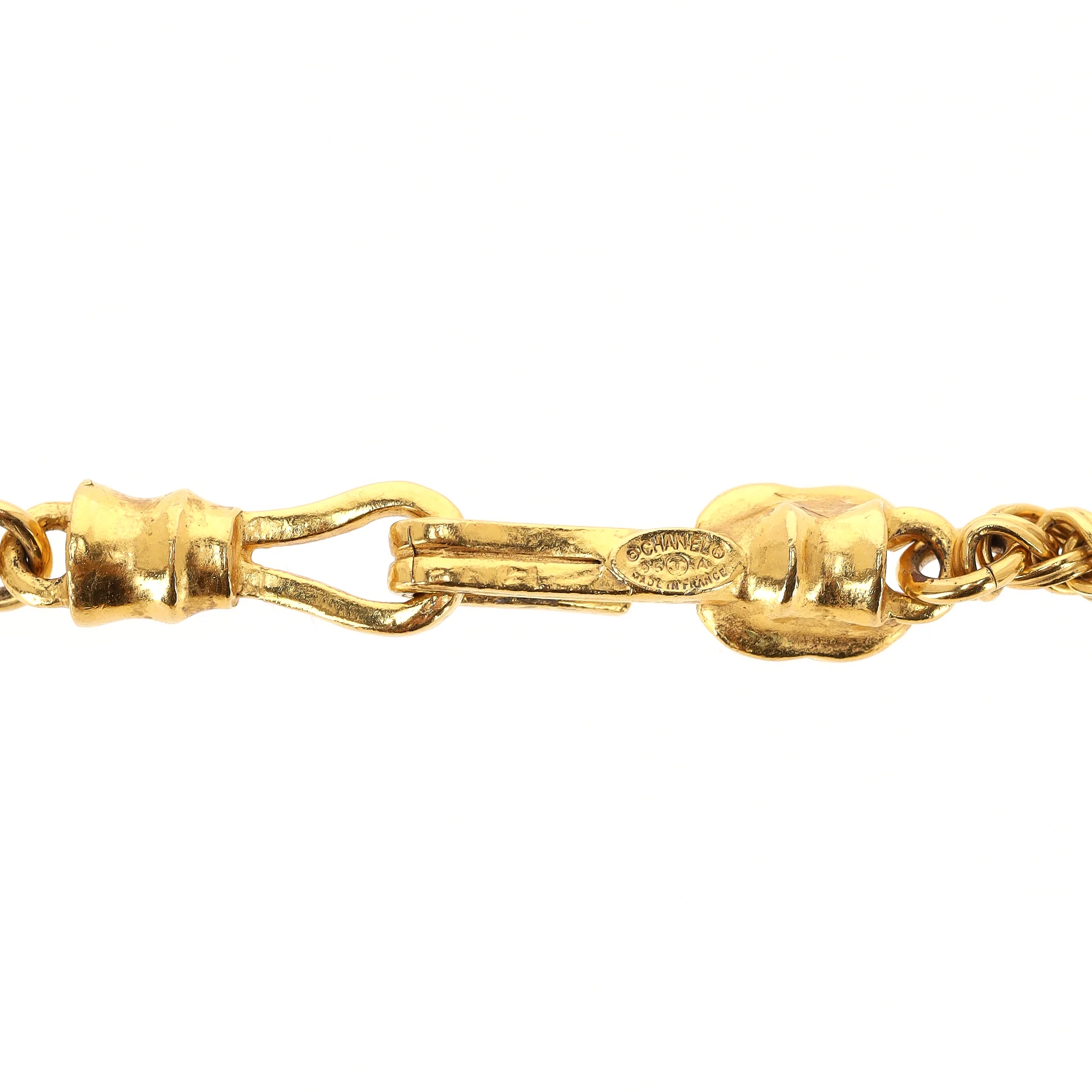 Chanel Vintage 1990's 24k Gold Plated 'CC' Logo Magnifying Glass & Lapis Lazuli Necklace - Image 6