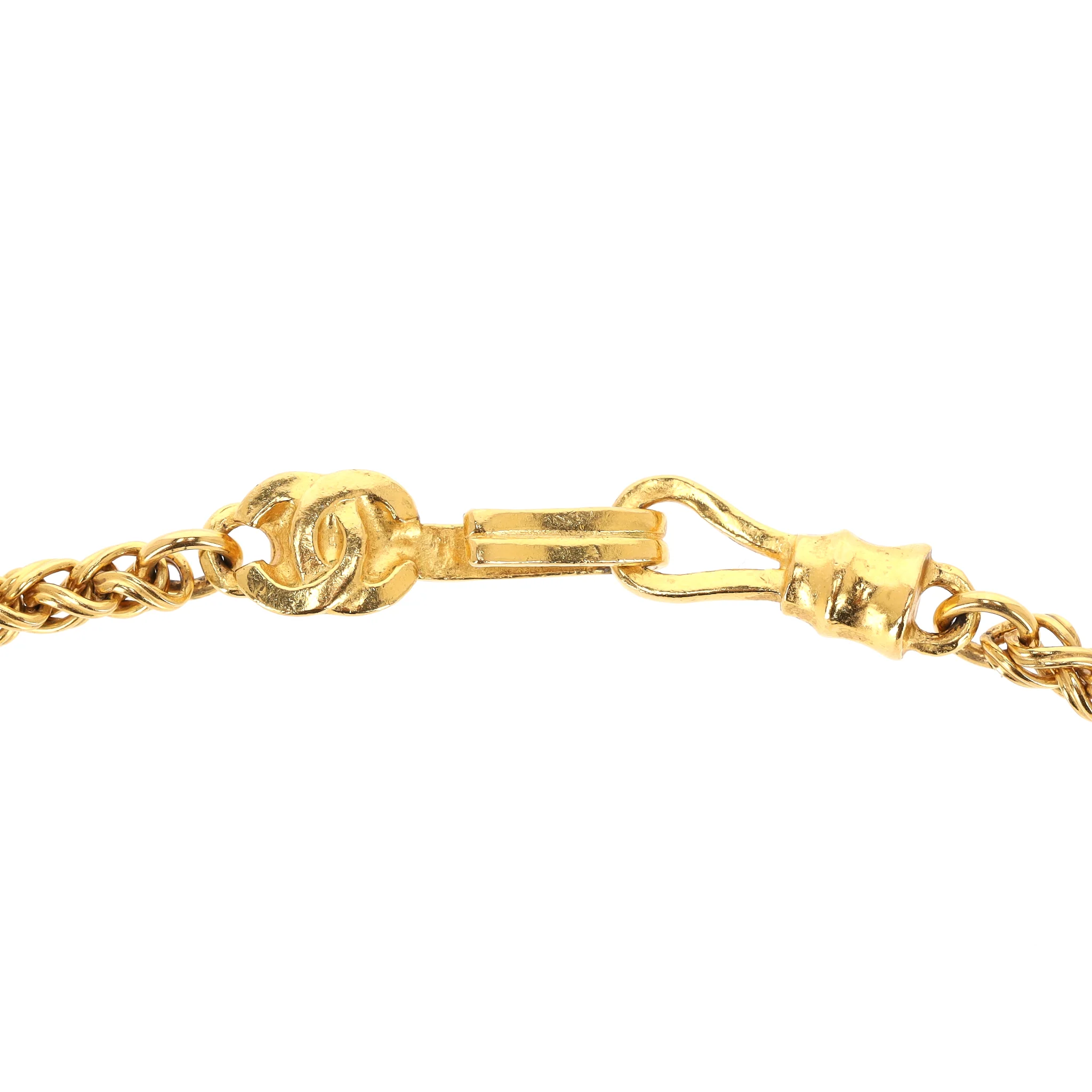Chanel Vintage 1990's 24k Gold Plated 'CC' Logo Magnifying Glass & Lapis Lazuli Necklace - Image 7