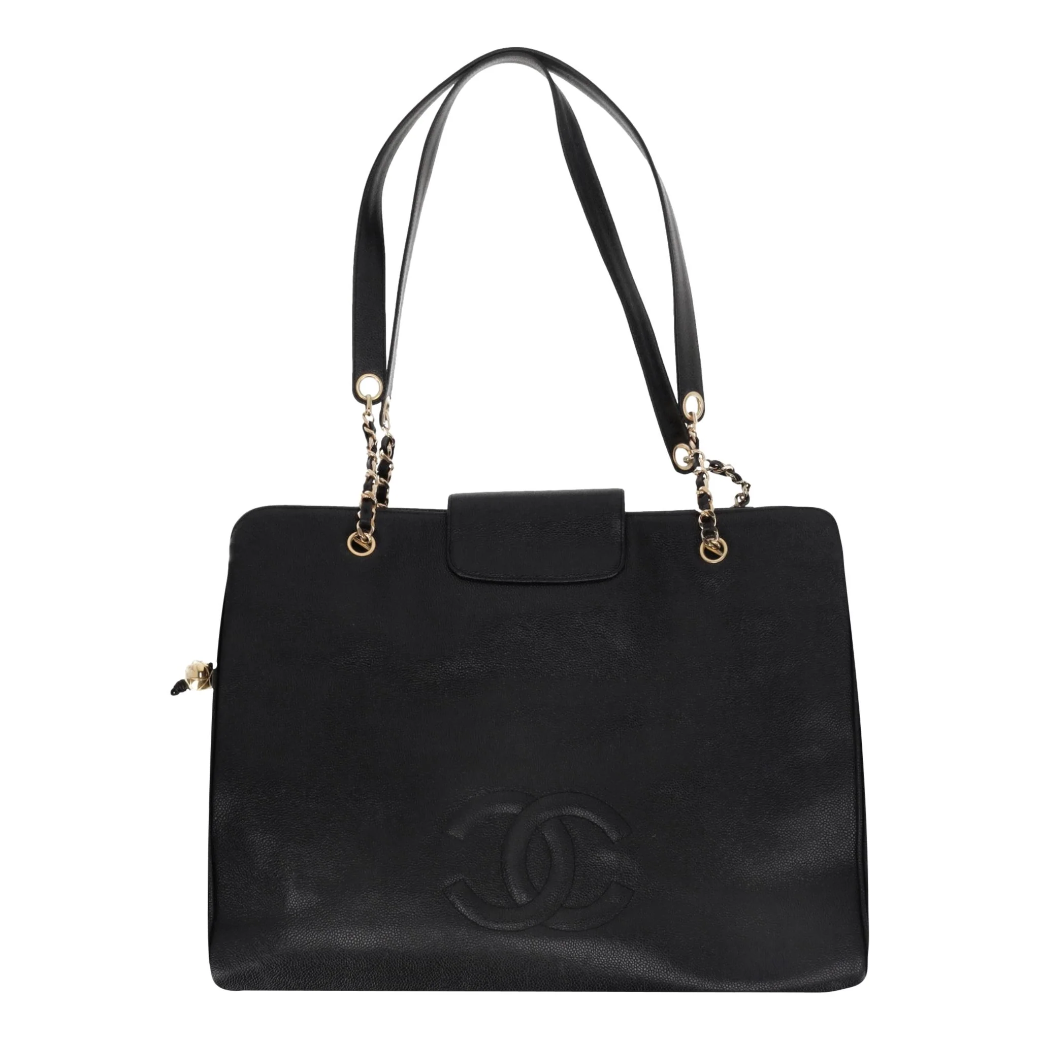 Chanel Vintage 1990's Supermodel Leather XXL Tote Bag - Image 3