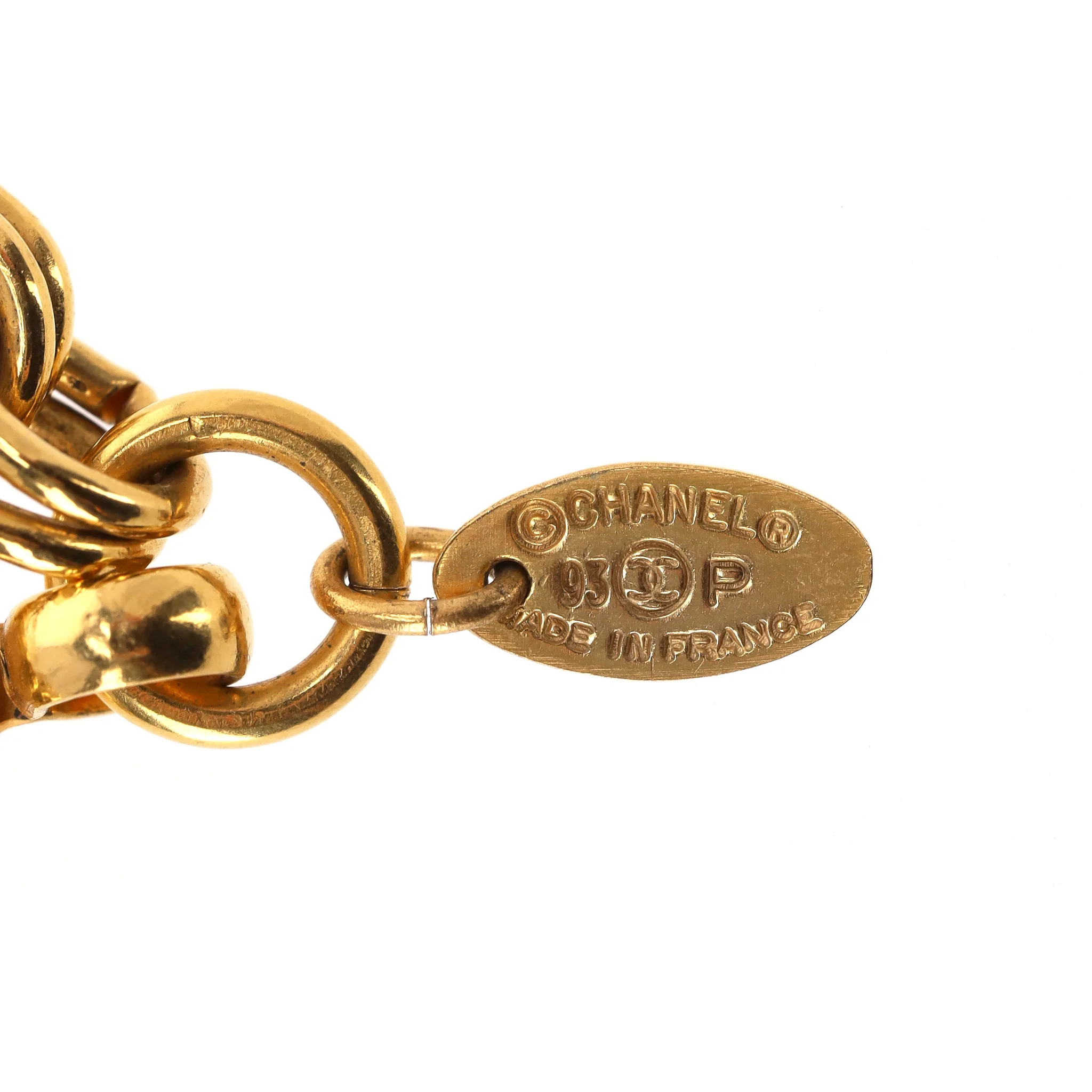 Chanel Vintage 90's 24k Gold Plated 'CC' Logo Medallion & Mirror Double-Sided Necklace - Image 10