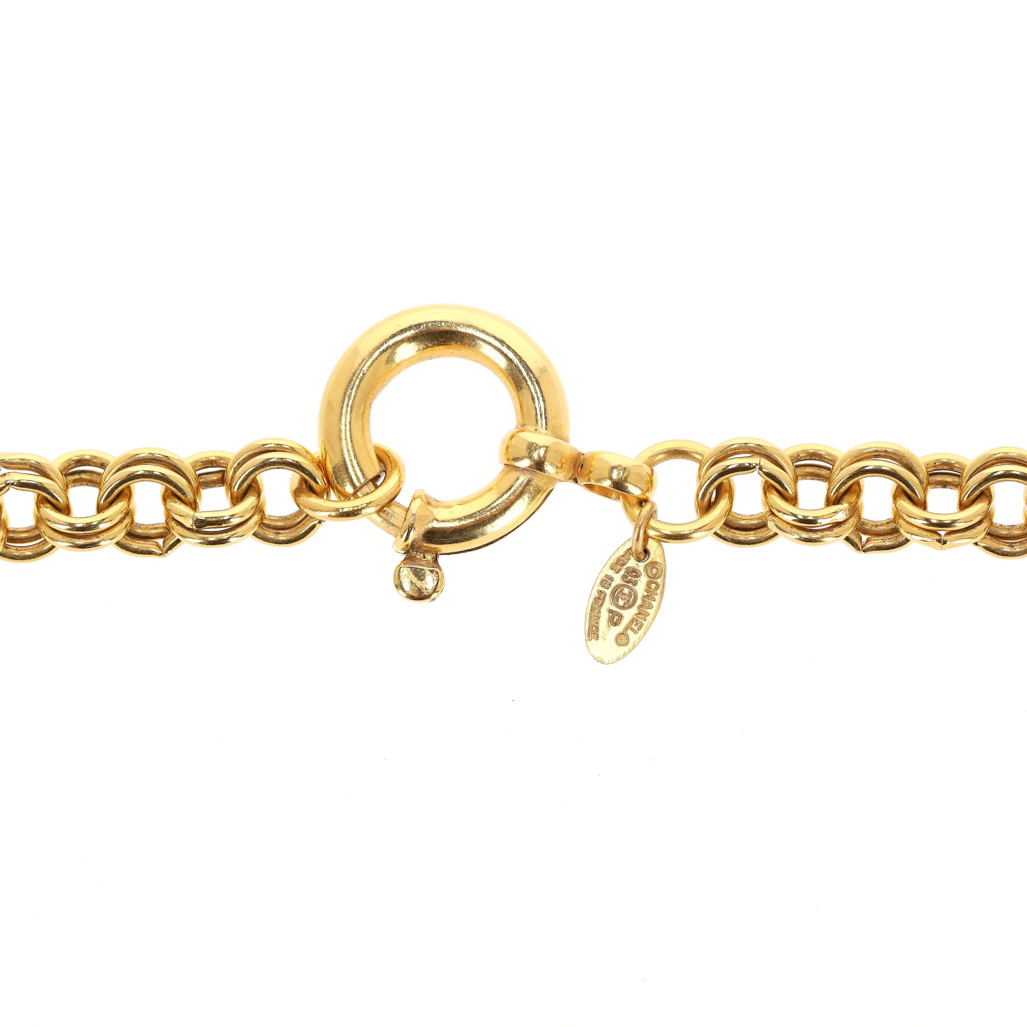 Chanel Vintage 90's 24k Gold Plated 'CC' Logo Medallion & Mirror Double-Sided Necklace - Image 9