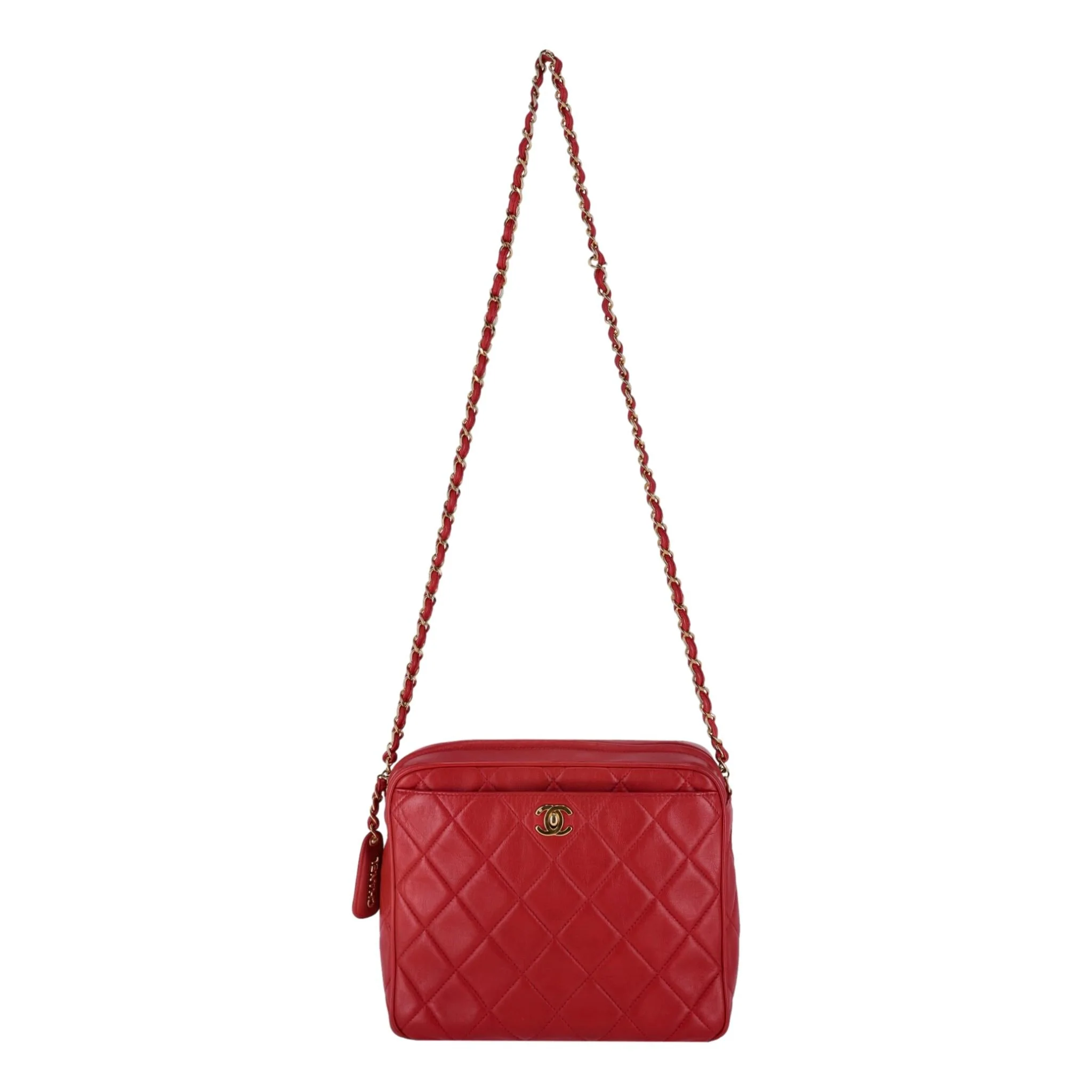 Chanel Vintage Lambskin Leather Crossbody Camera Bag - Image 2