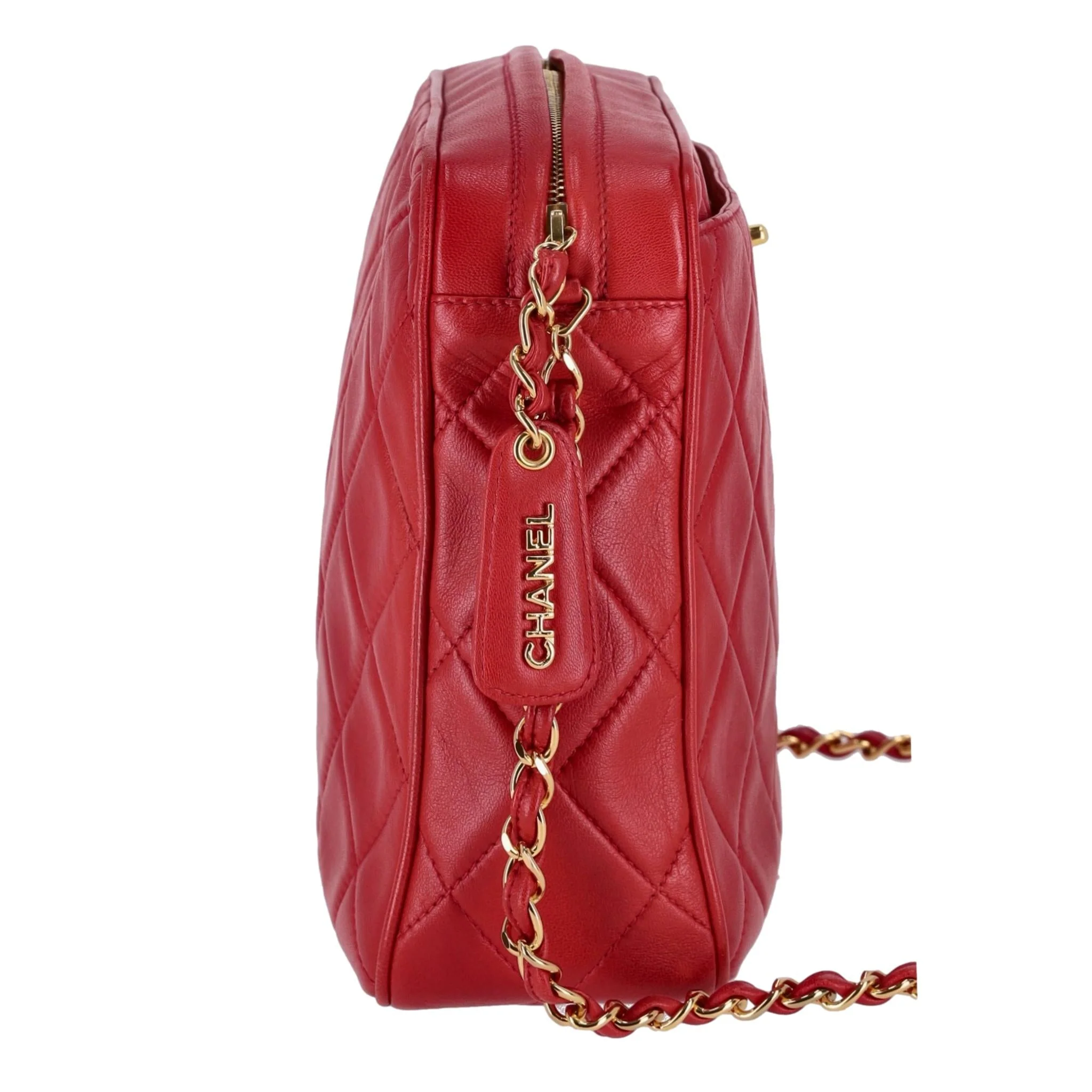 Chanel Vintage Lambskin Leather Crossbody Camera Bag - Image 3