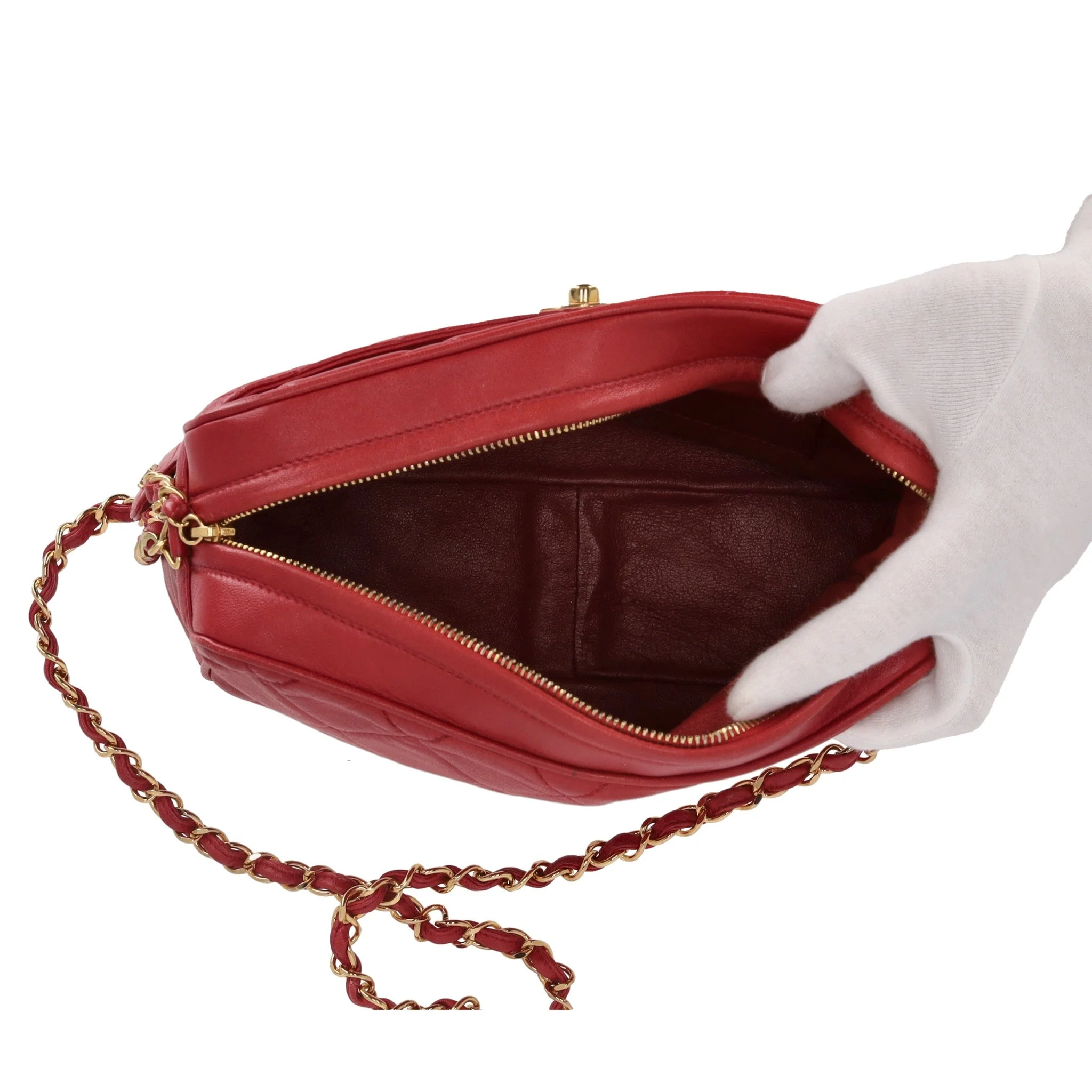 Chanel Vintage Lambskin Leather Crossbody Camera Bag - Image 6