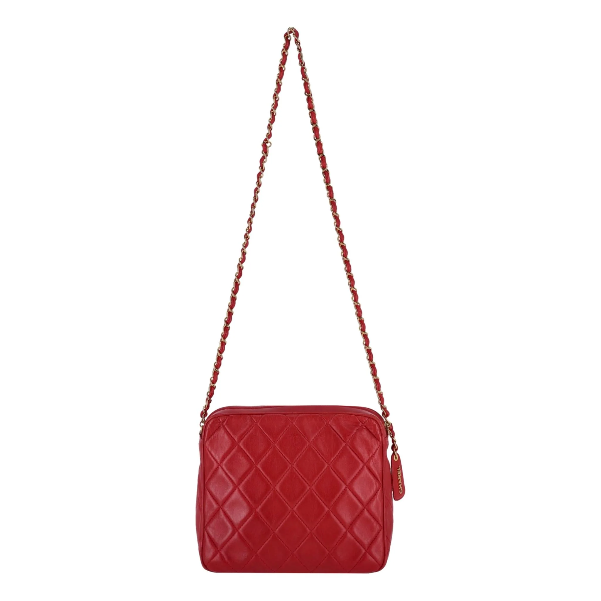 Chanel Vintage Lambskin Leather Crossbody Camera Bag - Image 7