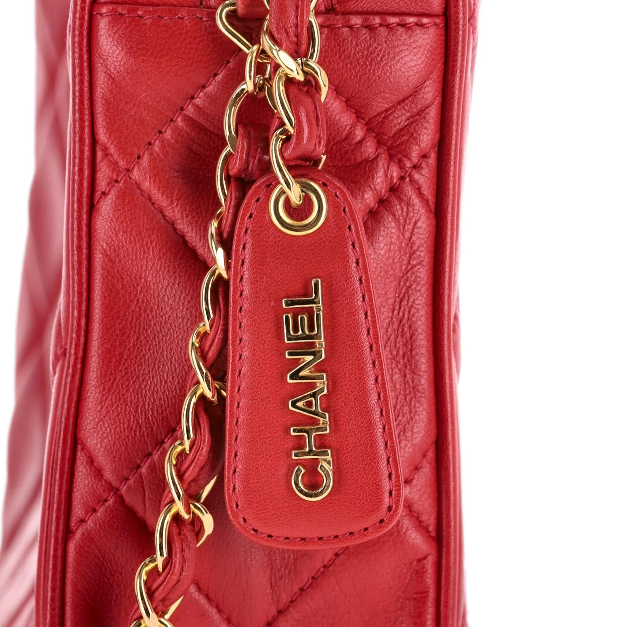 Chanel Vintage Lambskin Leather Crossbody Camera Bag - Image 8