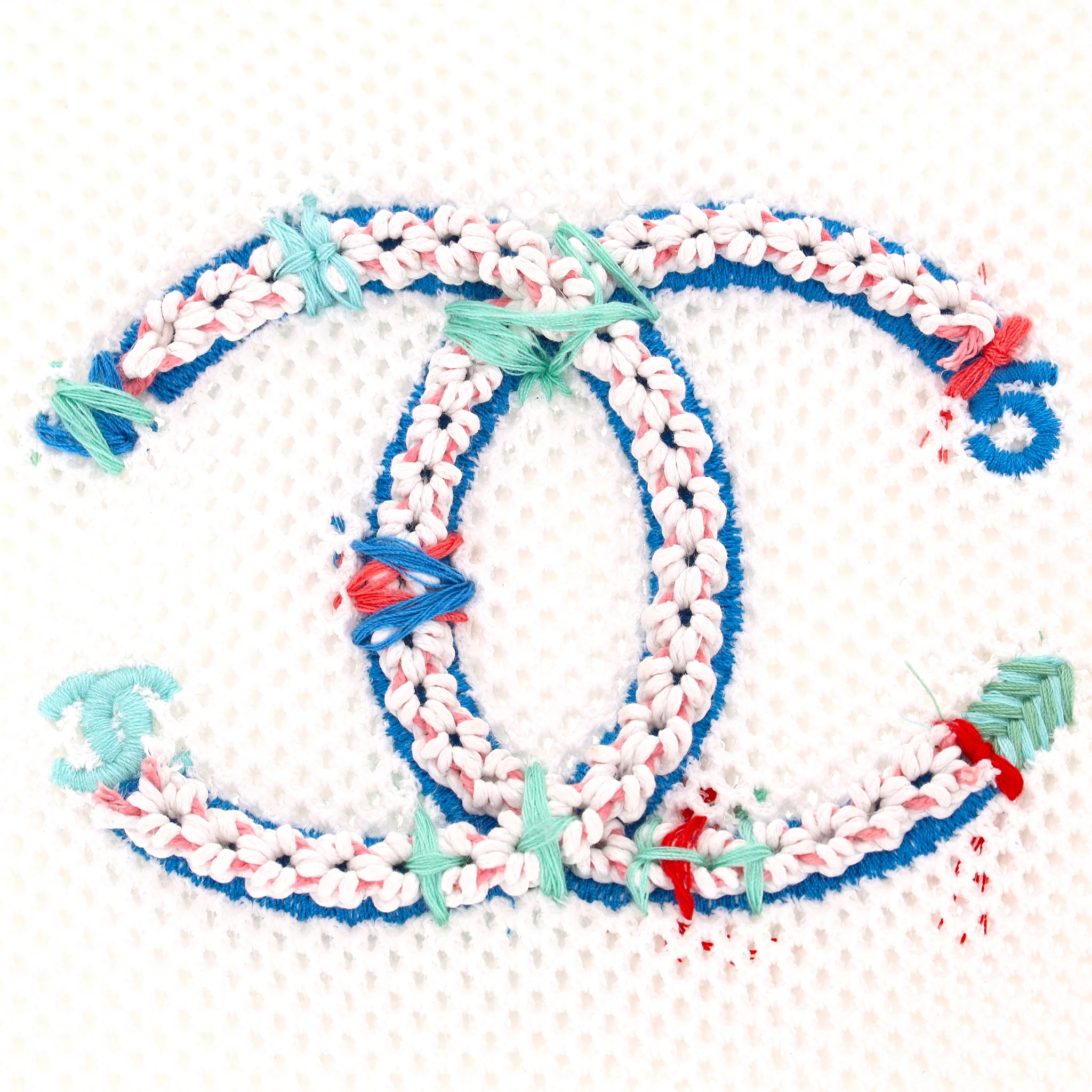 Chanel ‘CC' Embroidered Mesh Top.Size 36FR - Image 3