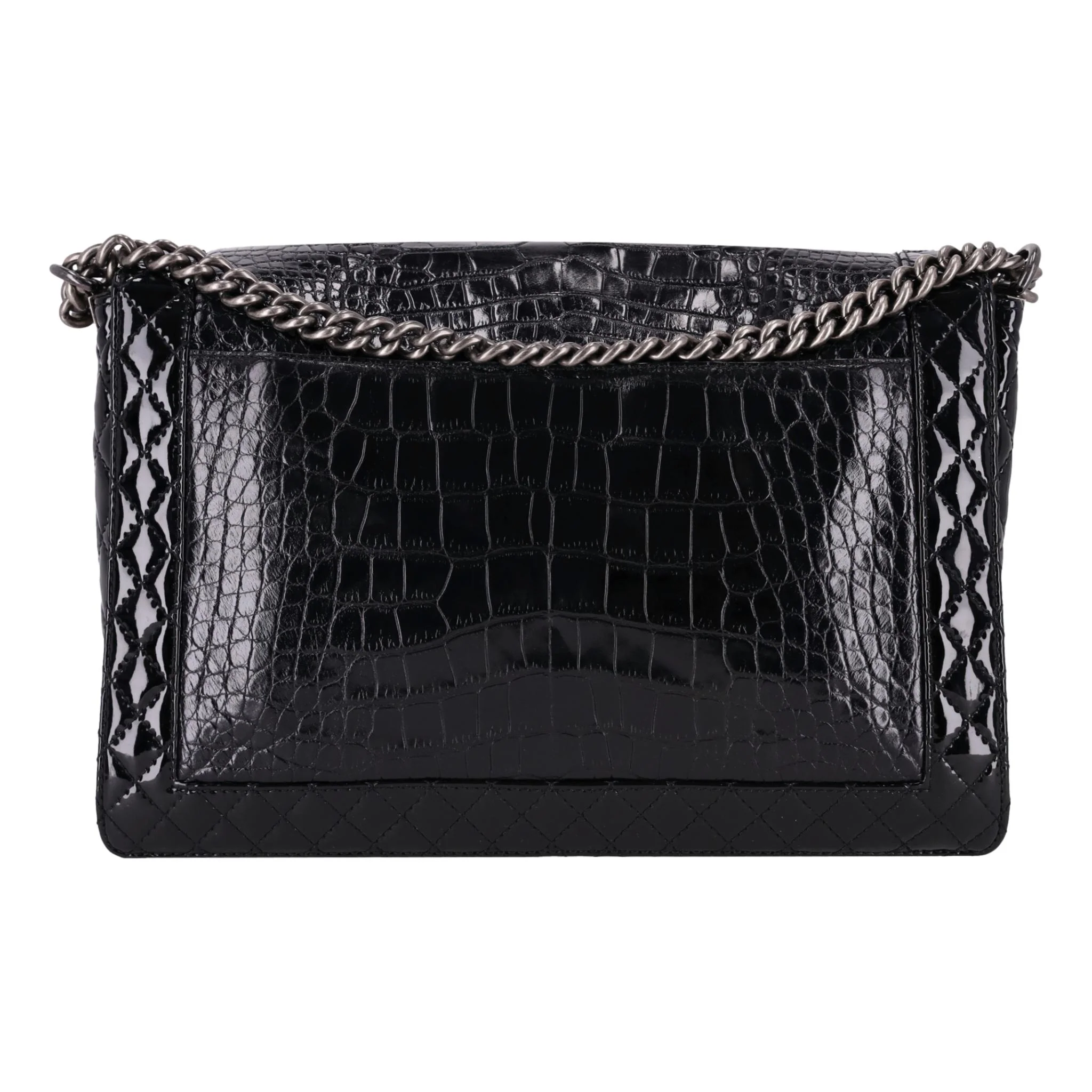 Chanel X/L Boy Bag In Alligator Skin & Patent Leather - Image 4