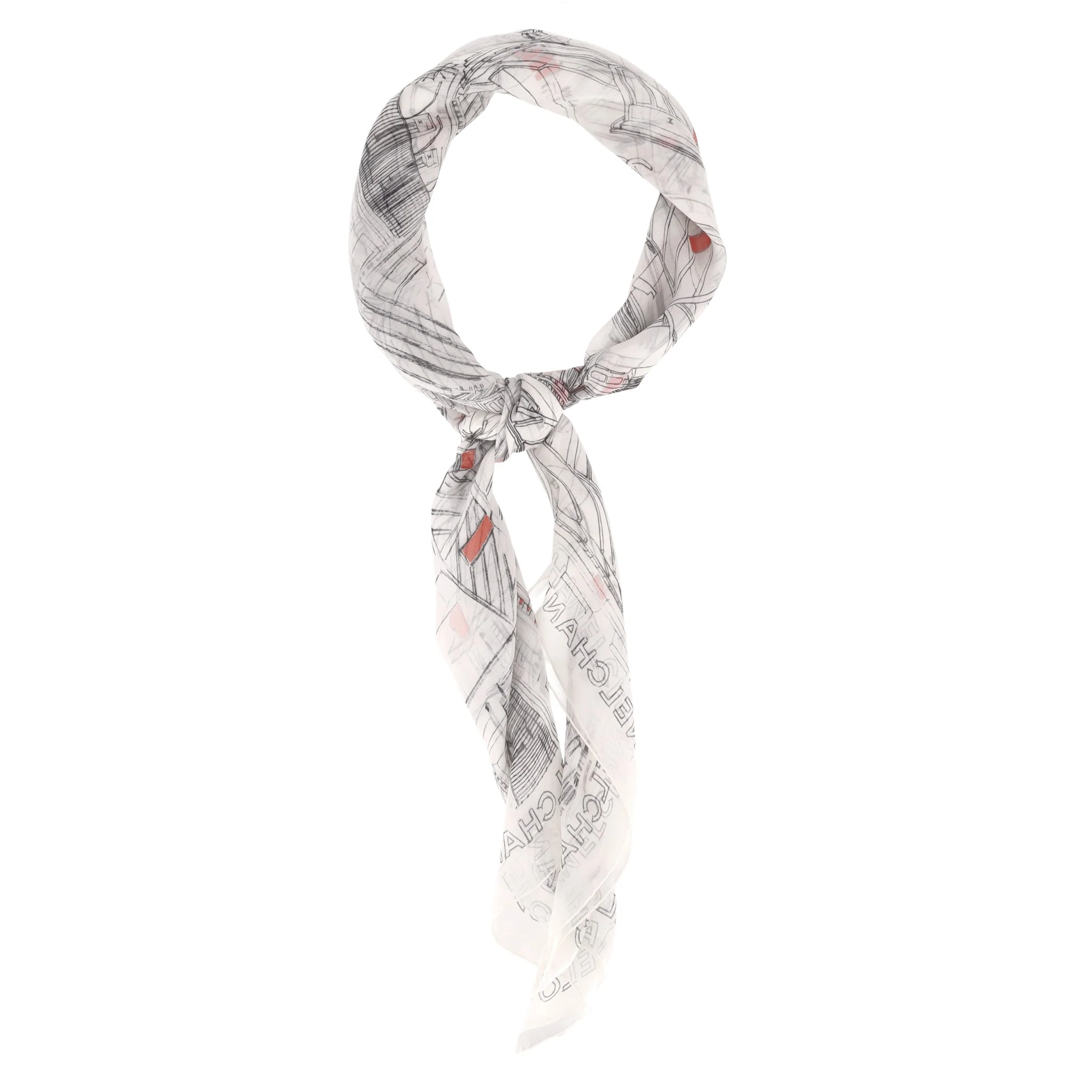Chanel  XL 'Paris Roofs' Printed Silk Scarf - Image 2