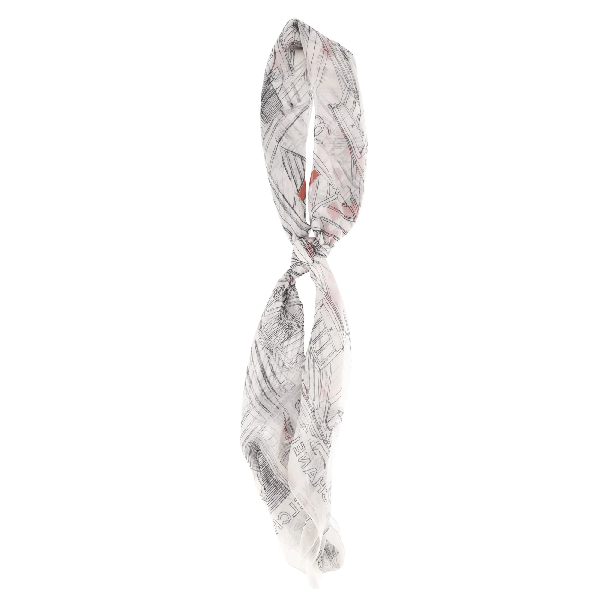 Chanel  XL 'Paris Roofs' Printed Silk Scarf - Image 3