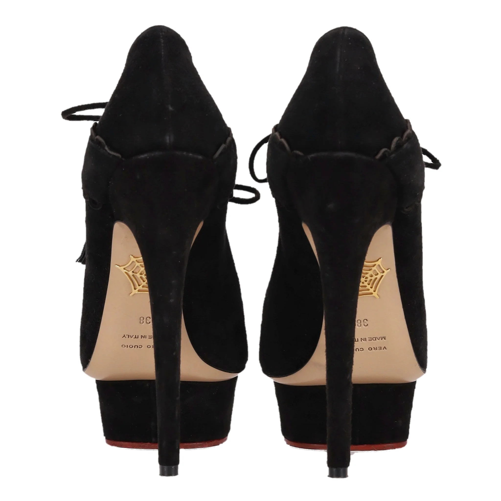 Charlotte Olympia Ophelia Suede Platform Heels. Size 38 - Image 4