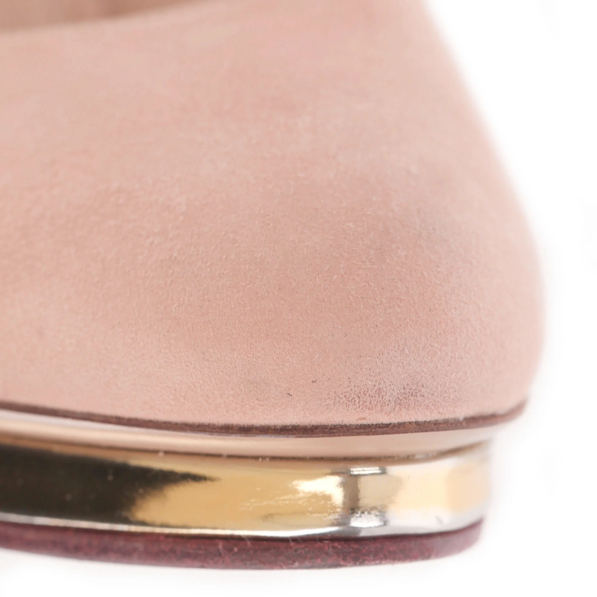 Charlotte Olympia Suede Pumps With A Gold Platform. Size 39 - Image 10