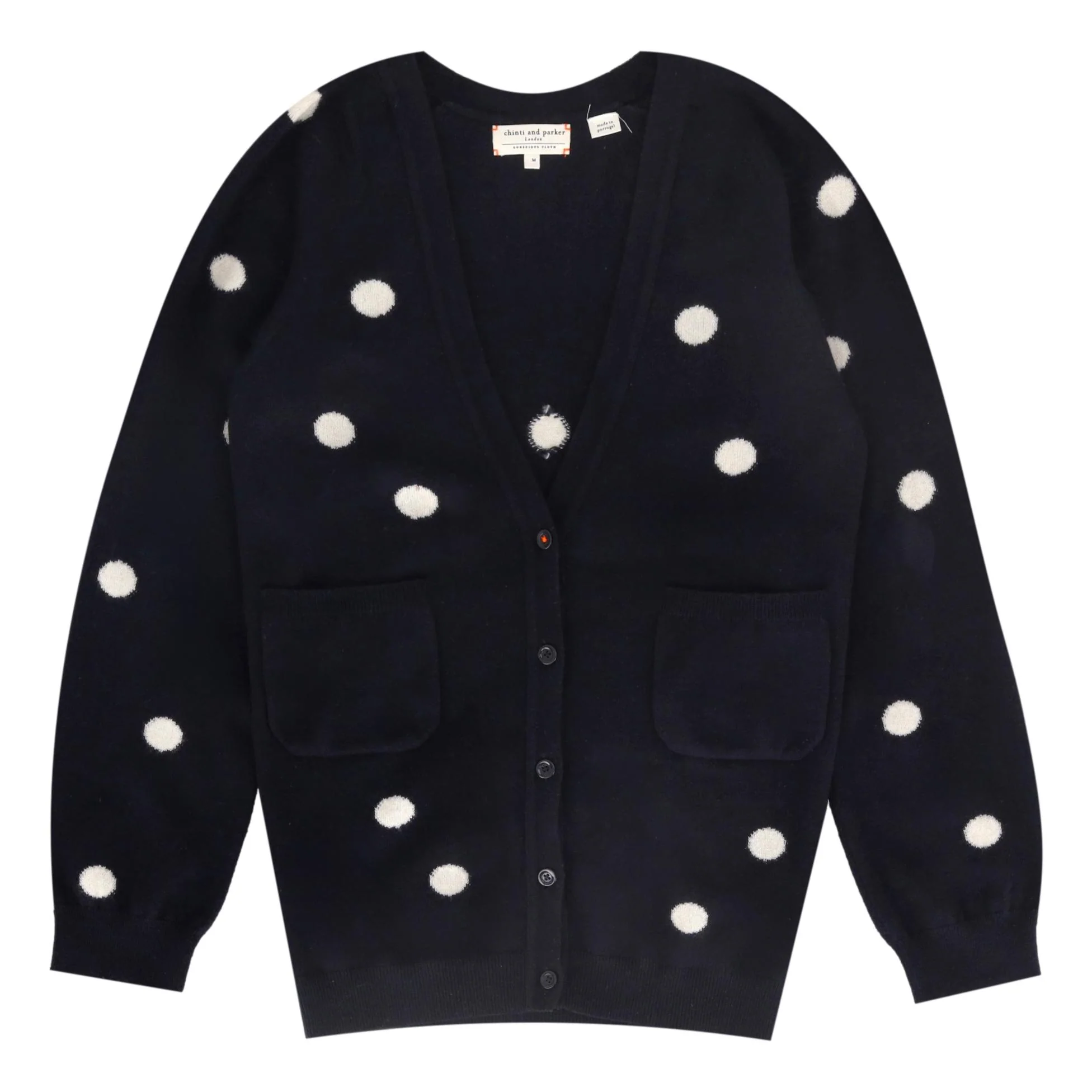 Chinti & Parker Cashmere Polka-Dot Cardigan. Size M