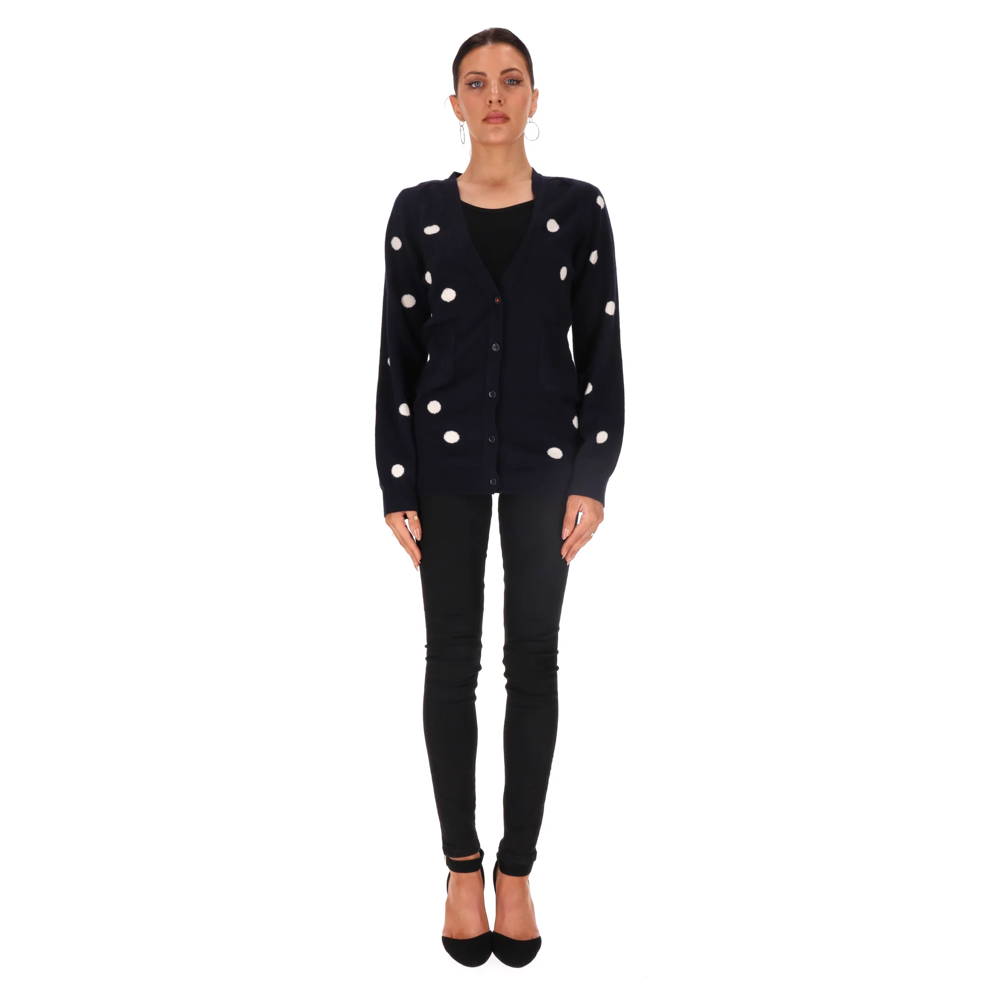 Chinti & Parker Cashmere Polka-Dot Cardigan. Size M - Image 2