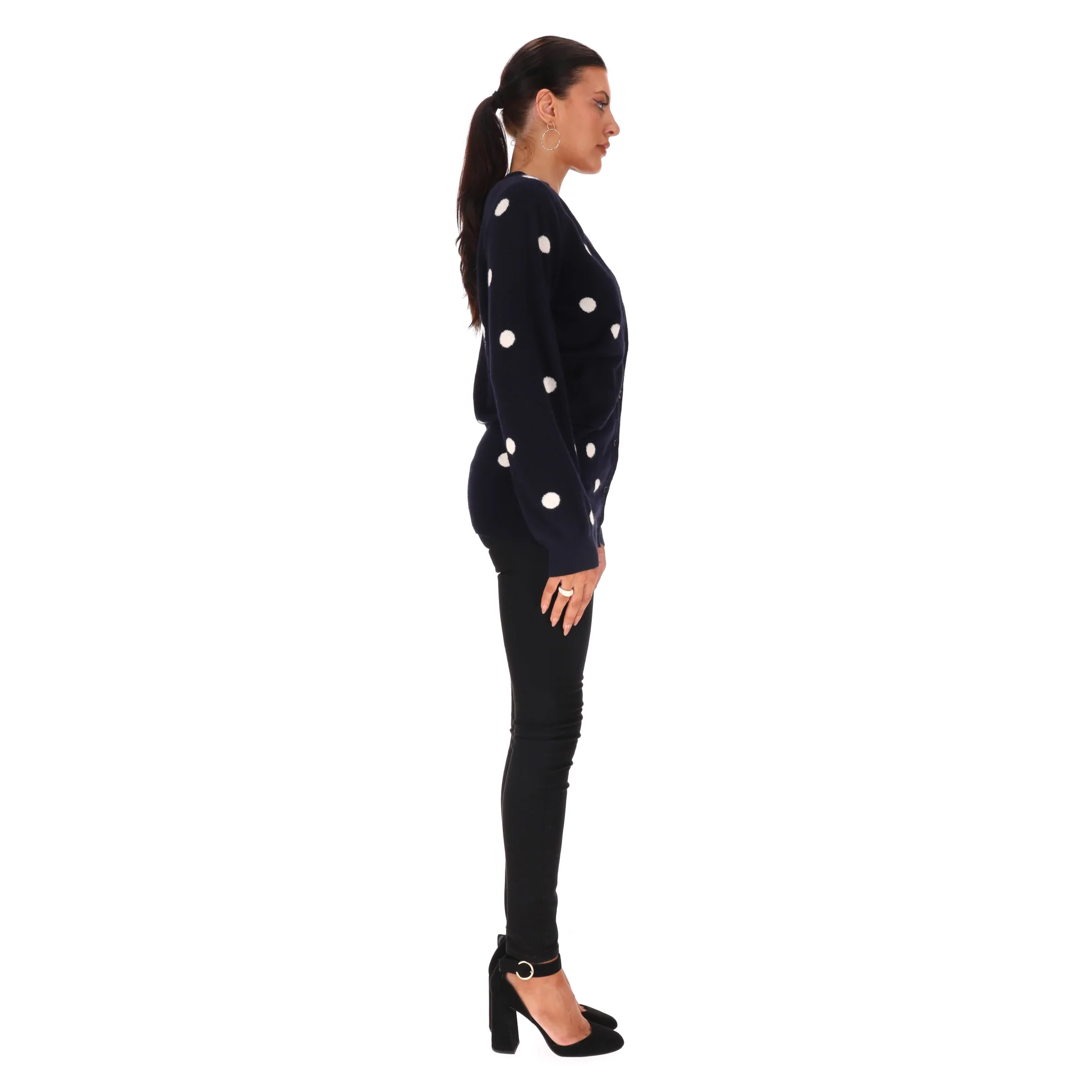 Chinti & Parker Cashmere Polka-Dot Cardigan. Size M - Image 3