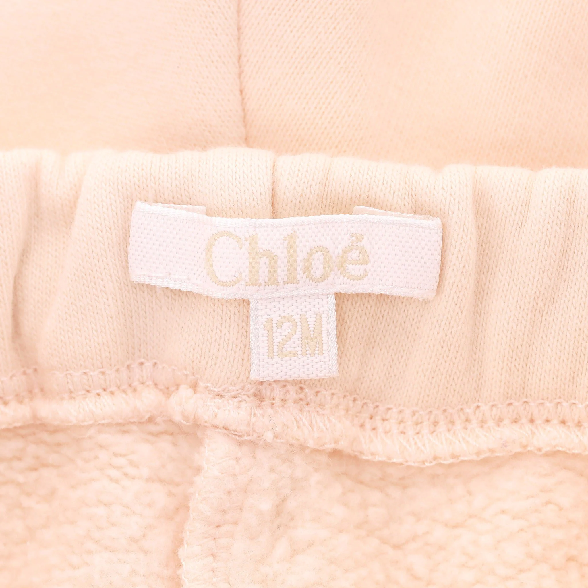 Chloe Baby Girl Logo Stripe Cotton Track Pants. Size 12M - Image 4