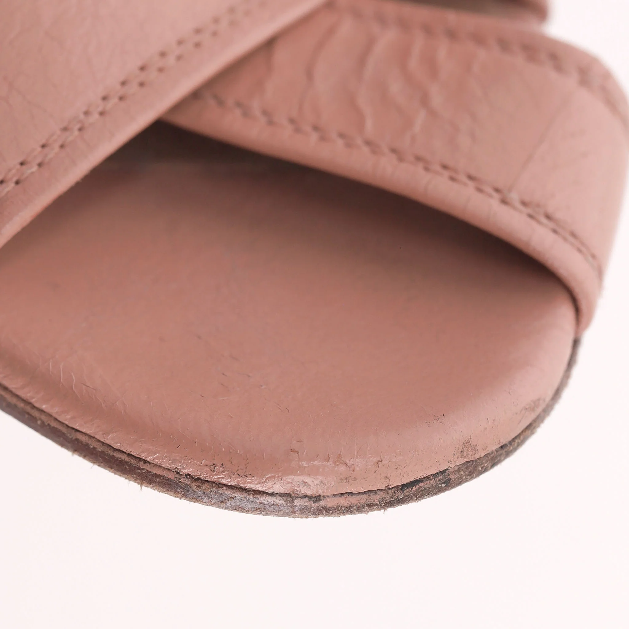 Chloe Leather Sandals With A Wooden Heel. Size 37.5 - Image 8