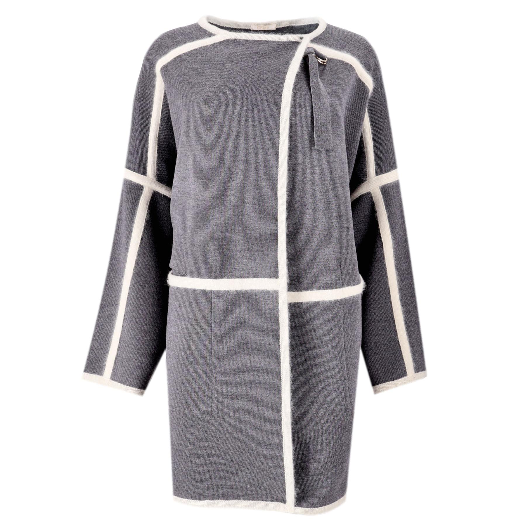Chloe Virgin Wool & Angora Oversized Cardi/Coat. Size XS