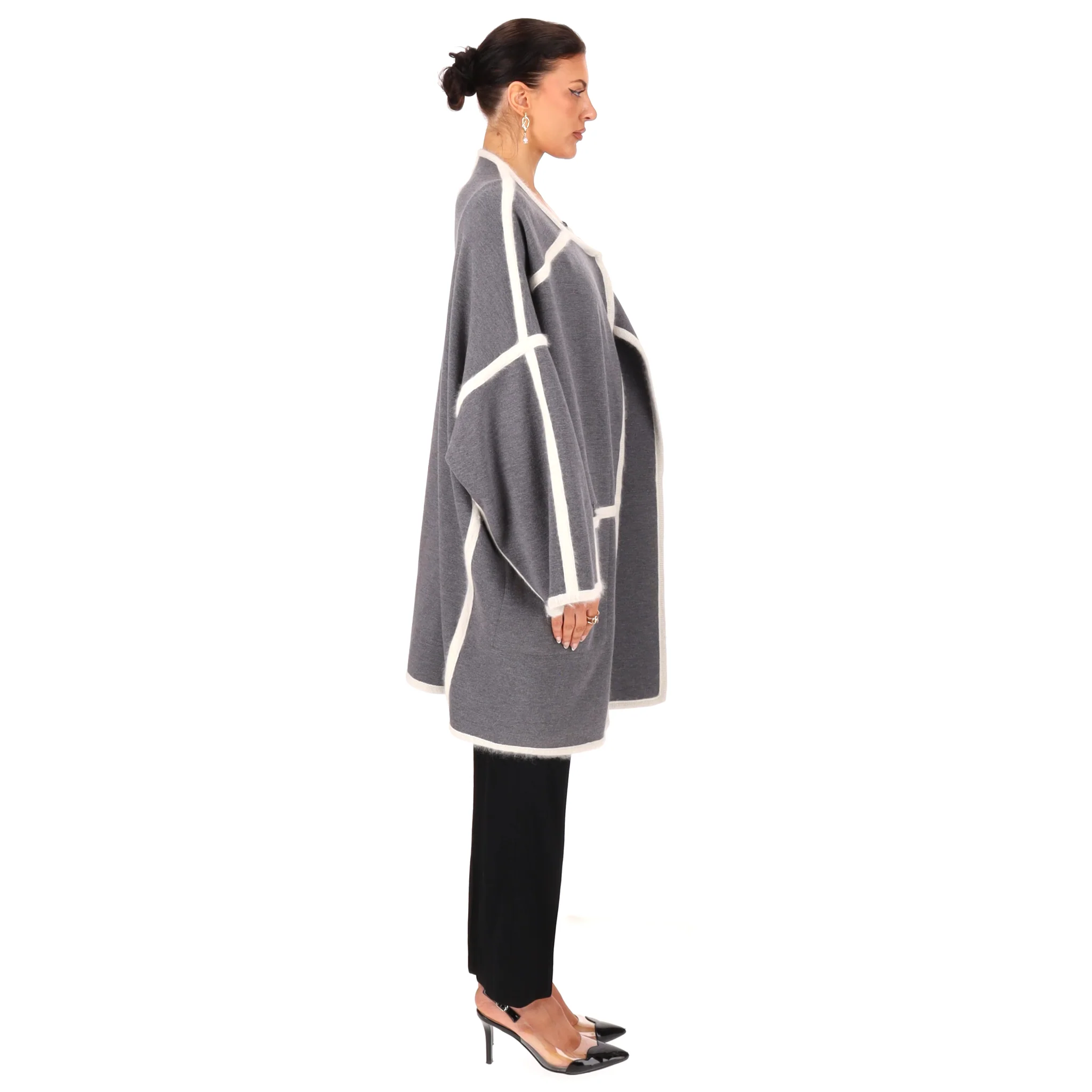 Chloe Virgin Wool & Angora Oversized Cardi/Coat. Size XS - Image 3