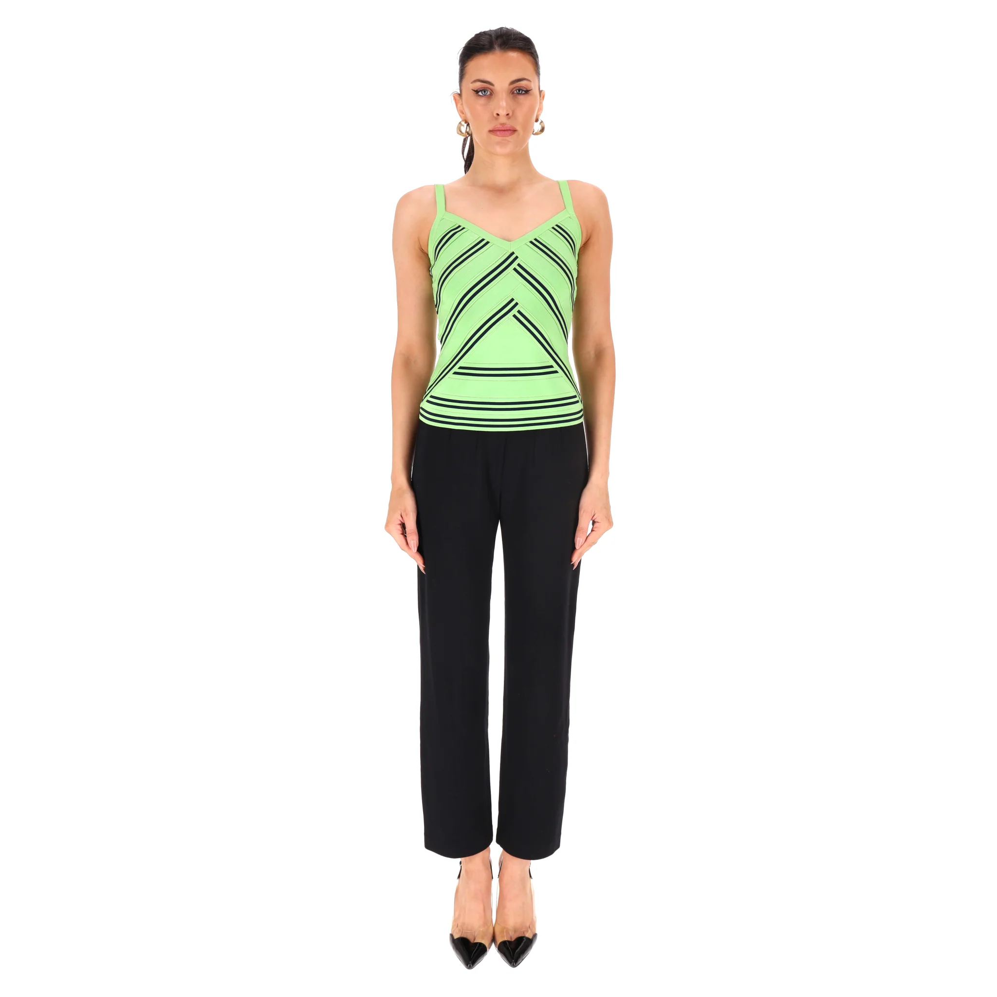 Christian Dior Boutique Chevron Stripe Pattern Top. Size 36FR - Image 2