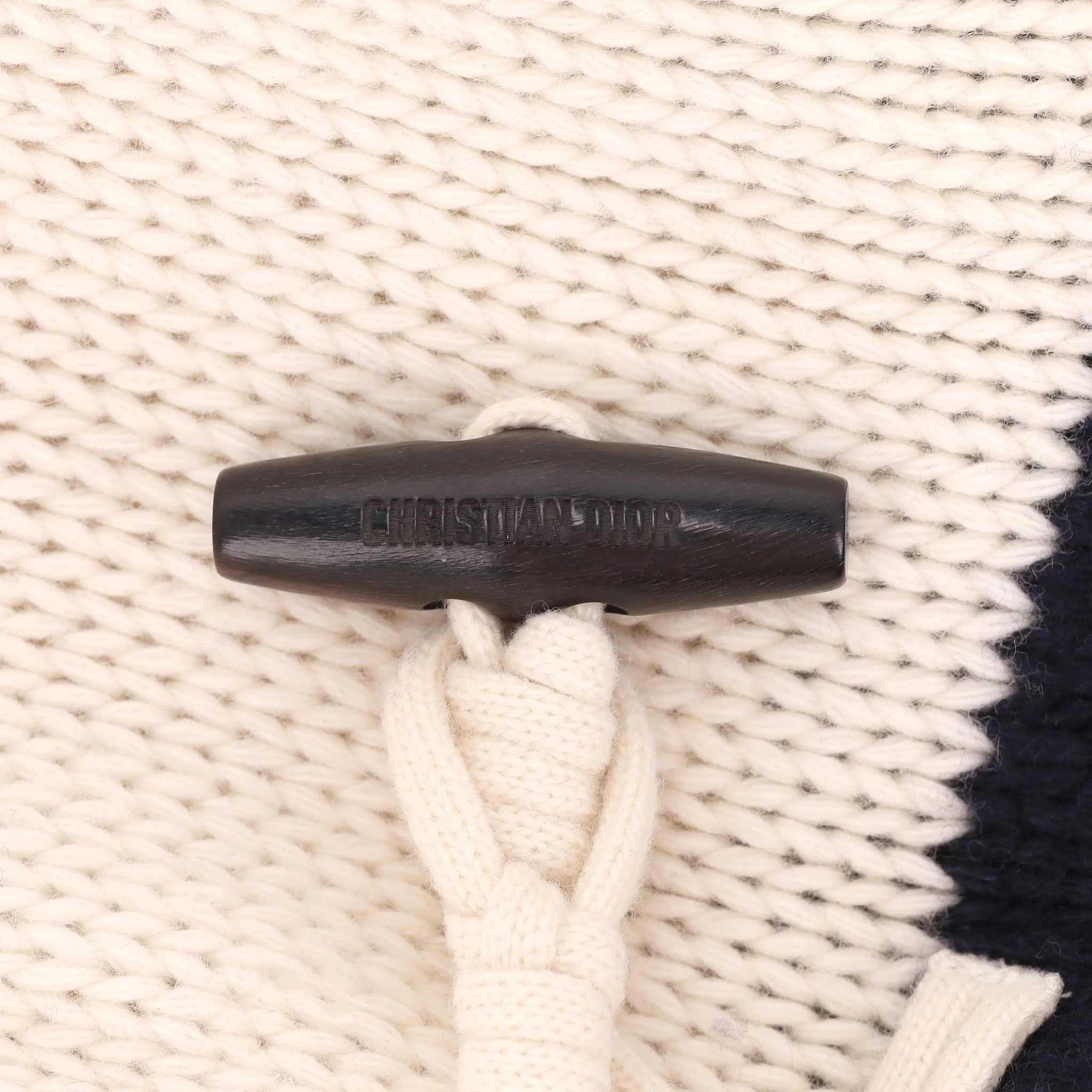 Christian Dior Cashmere & Wool Striped Logo Cardi/Coat. Size 40FR - Image 6