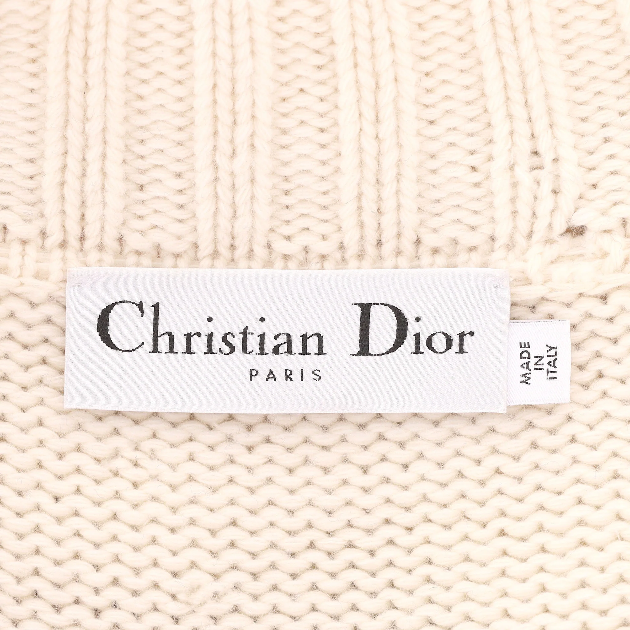 Christian Dior Cashmere & Wool Striped Logo Cardi/Coat. Size 40FR - Image 7
