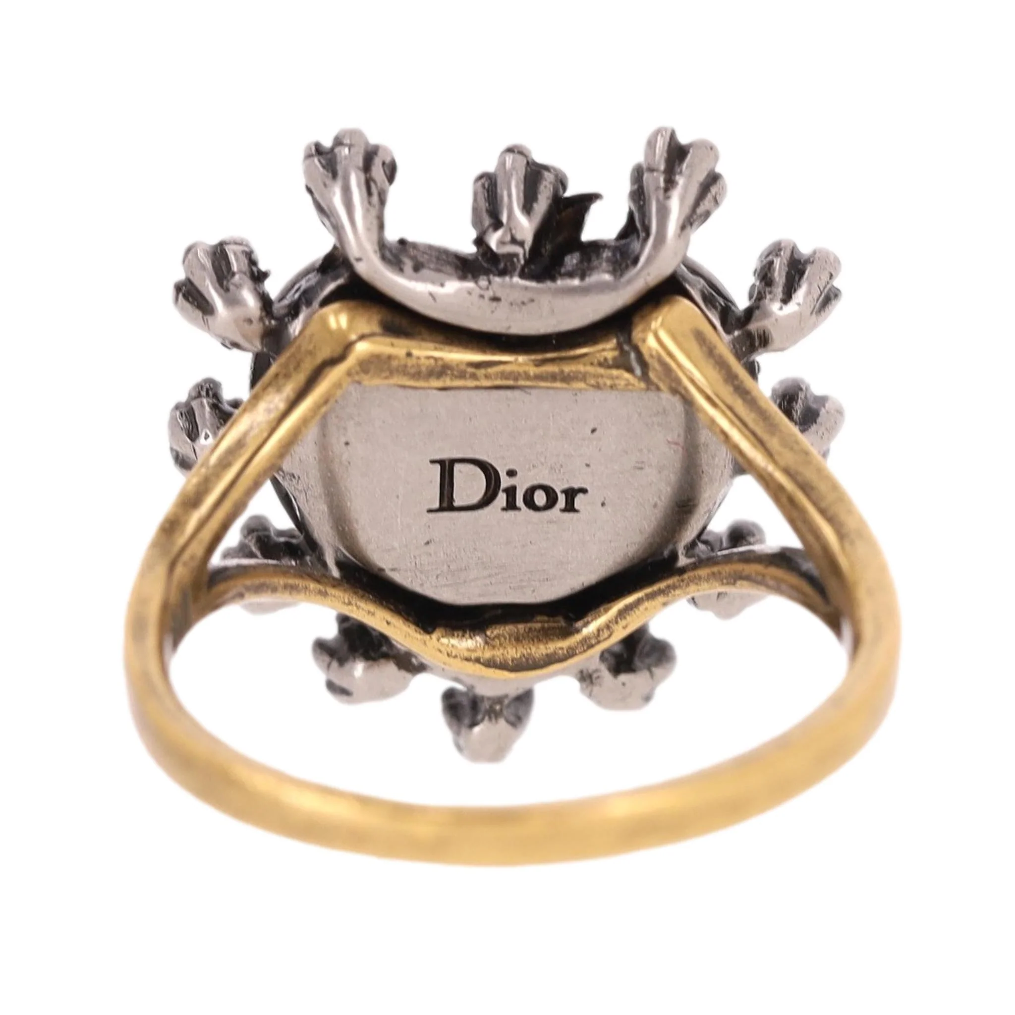 Dior Crystal Heart-Shaped Bee Ring - Image 3