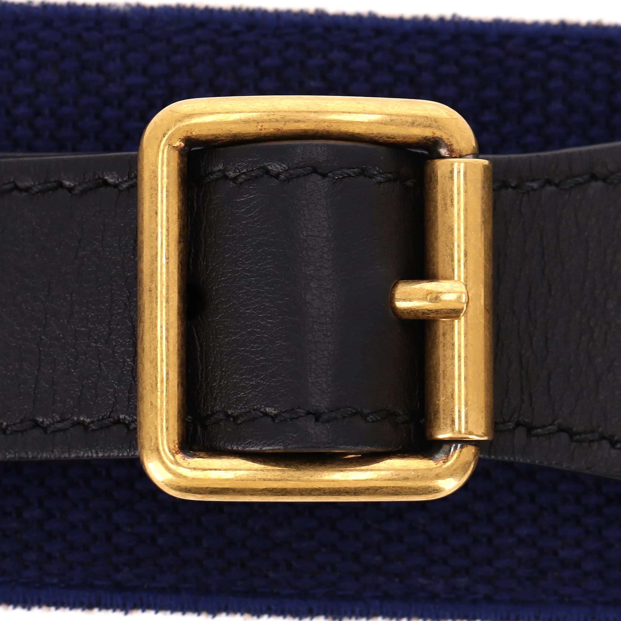 Christian Dior Logo Canvas & Leather Embroidered Belt - Image 6