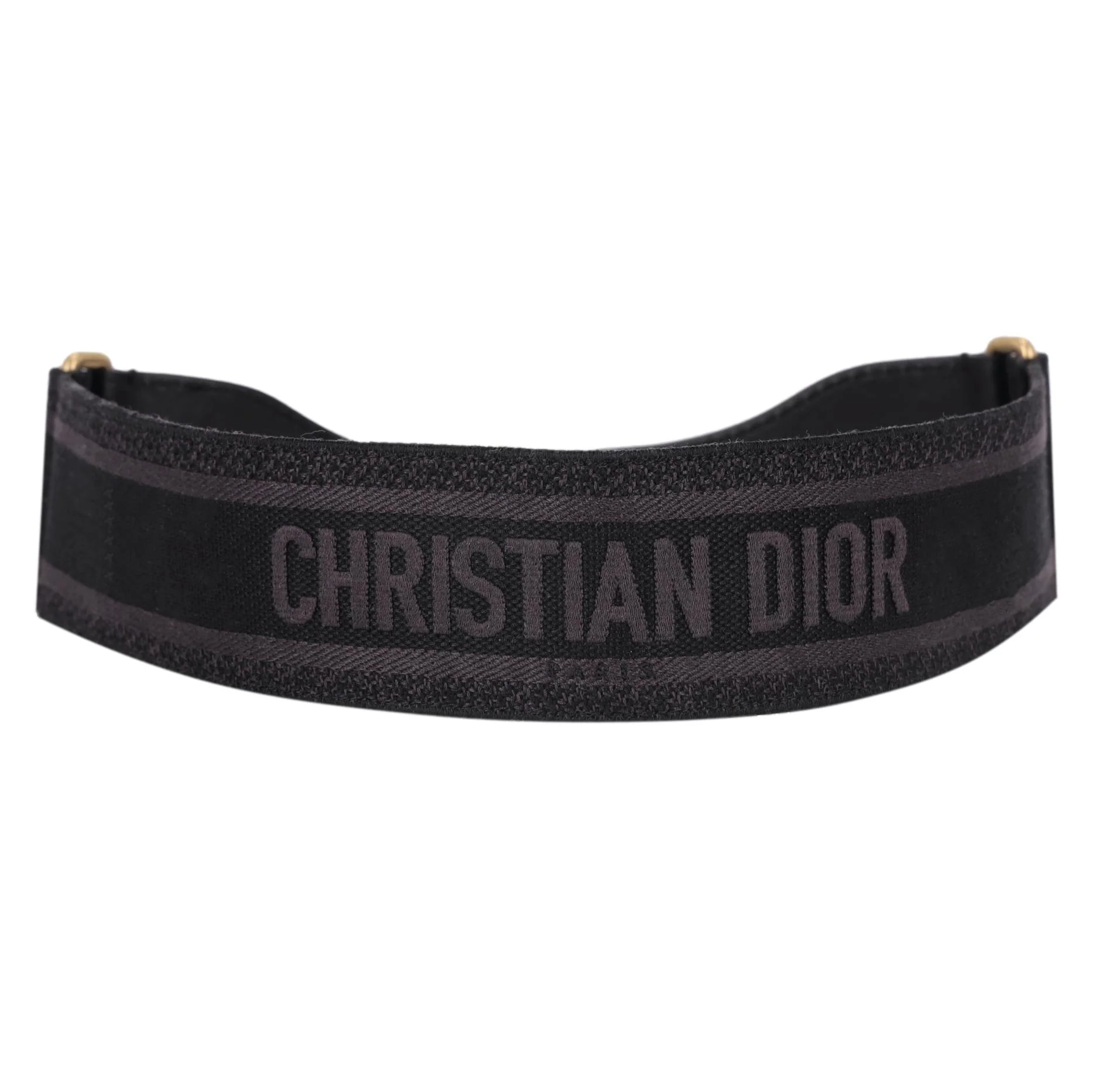 Christian Dior Logo Canvas & Leather Embroidered Belt - Image 3