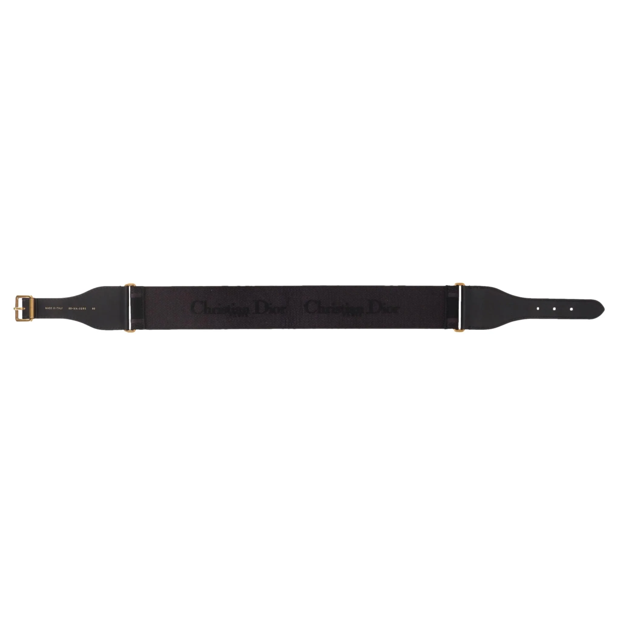 Christian Dior Logo Canvas & Leather Embroidered Belt - Image 5