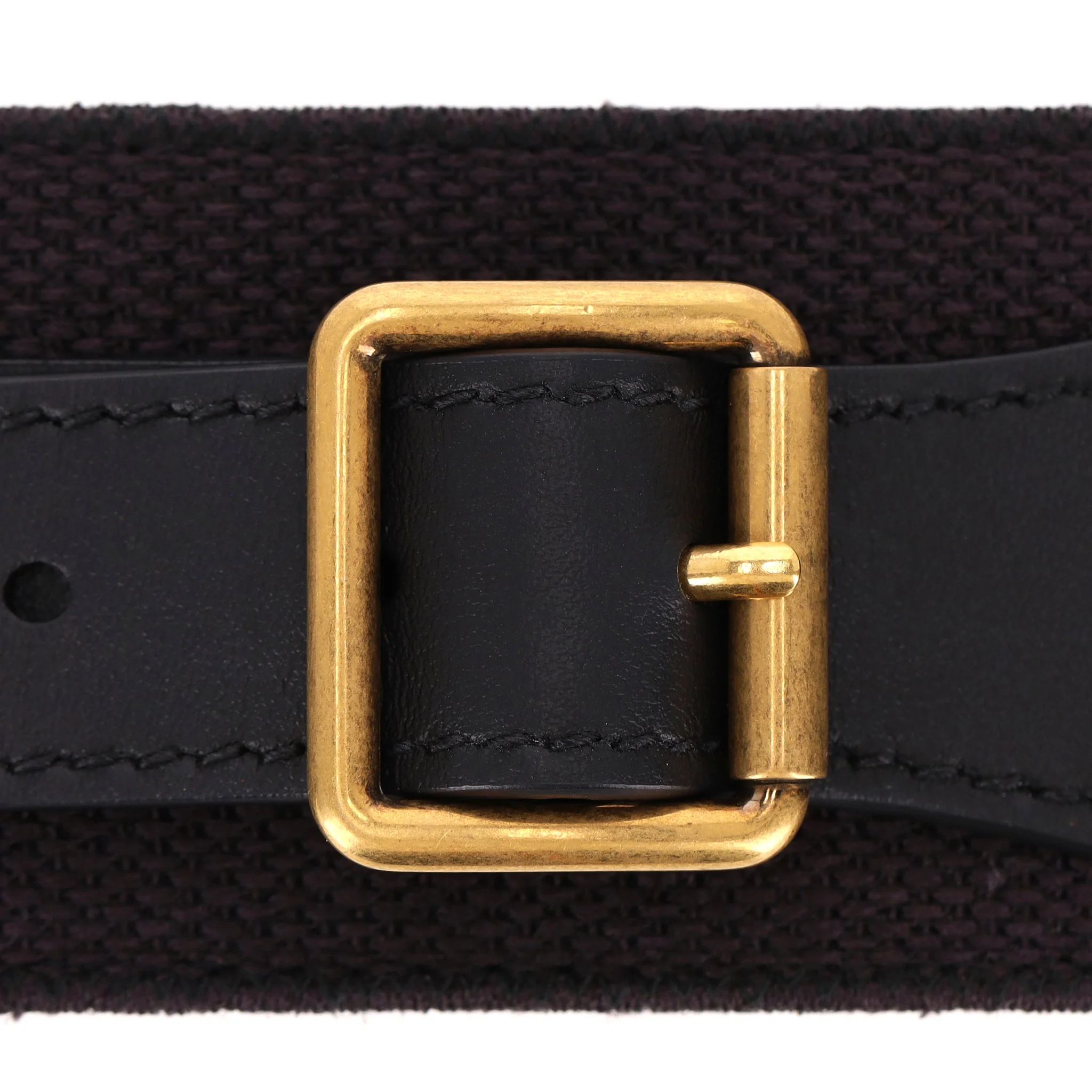 Christian Dior Logo Canvas & Leather Embroidered Belt - Image 6